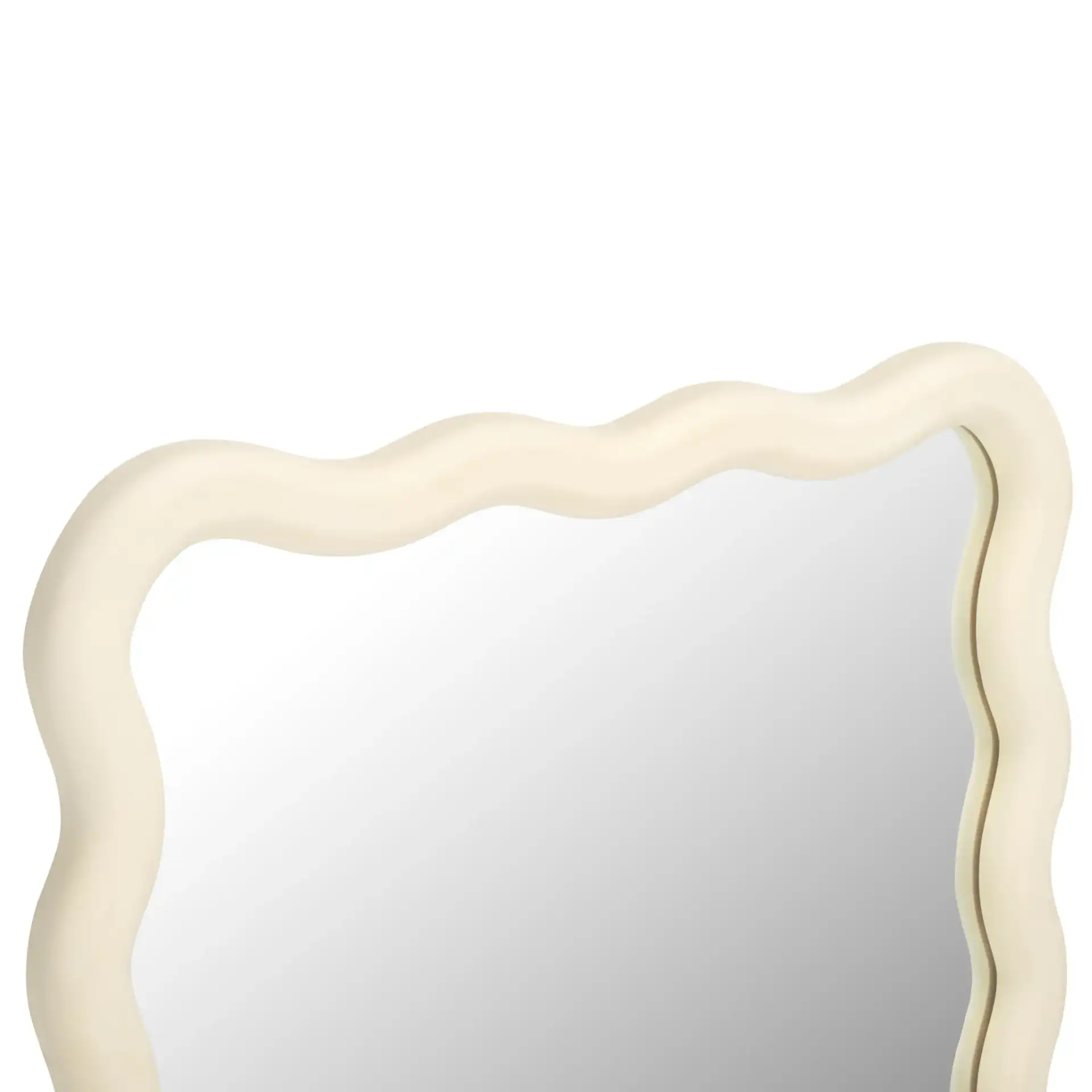 Izara 23.6" Mirror in White in a styled room