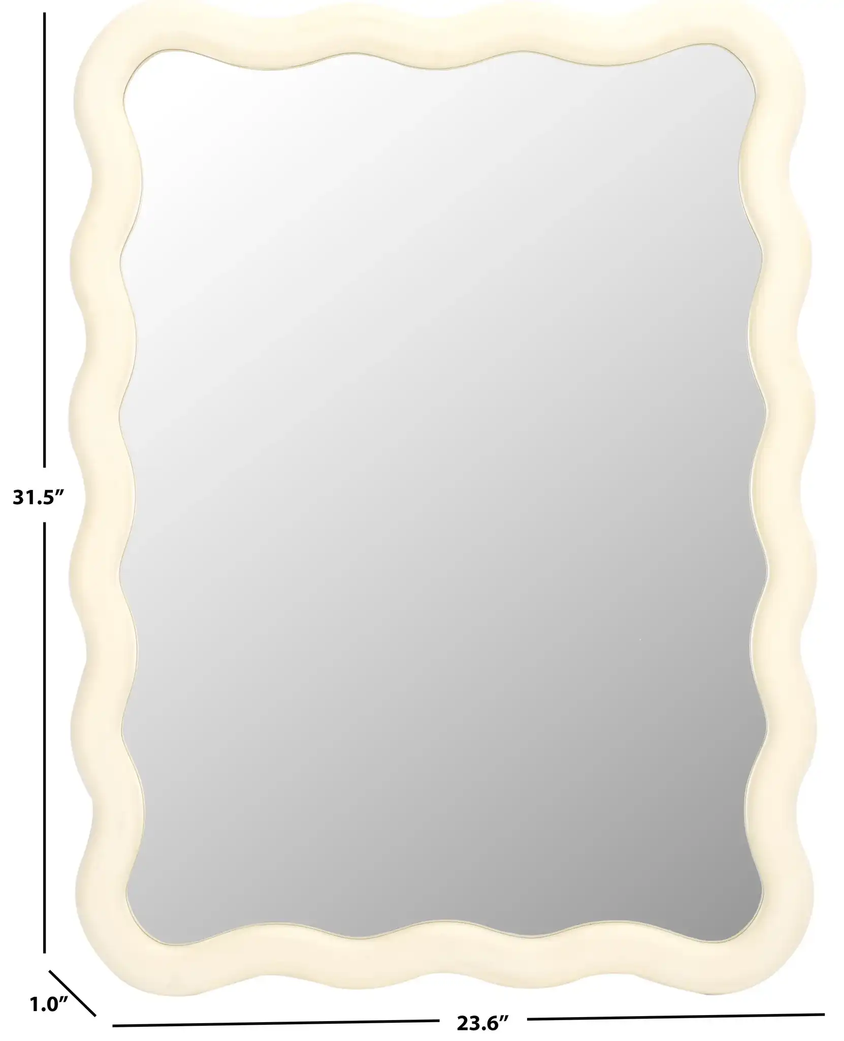 Izara 23.6" Mirror in White, detail view
