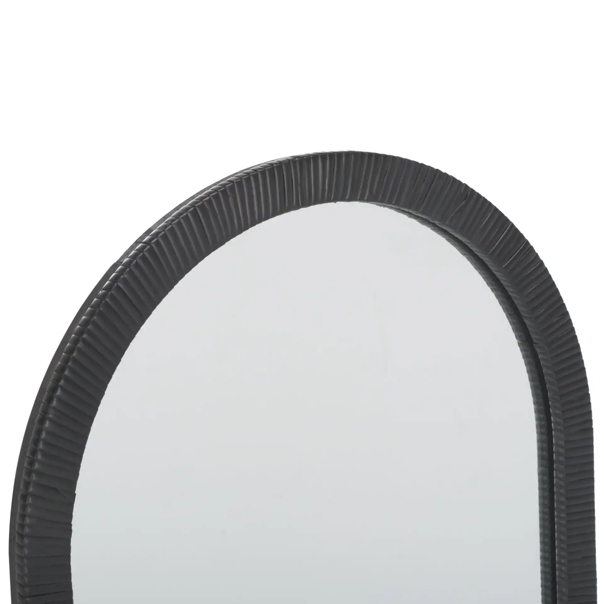 Minna 17.72-Inch Mirror in Black in a styled room
