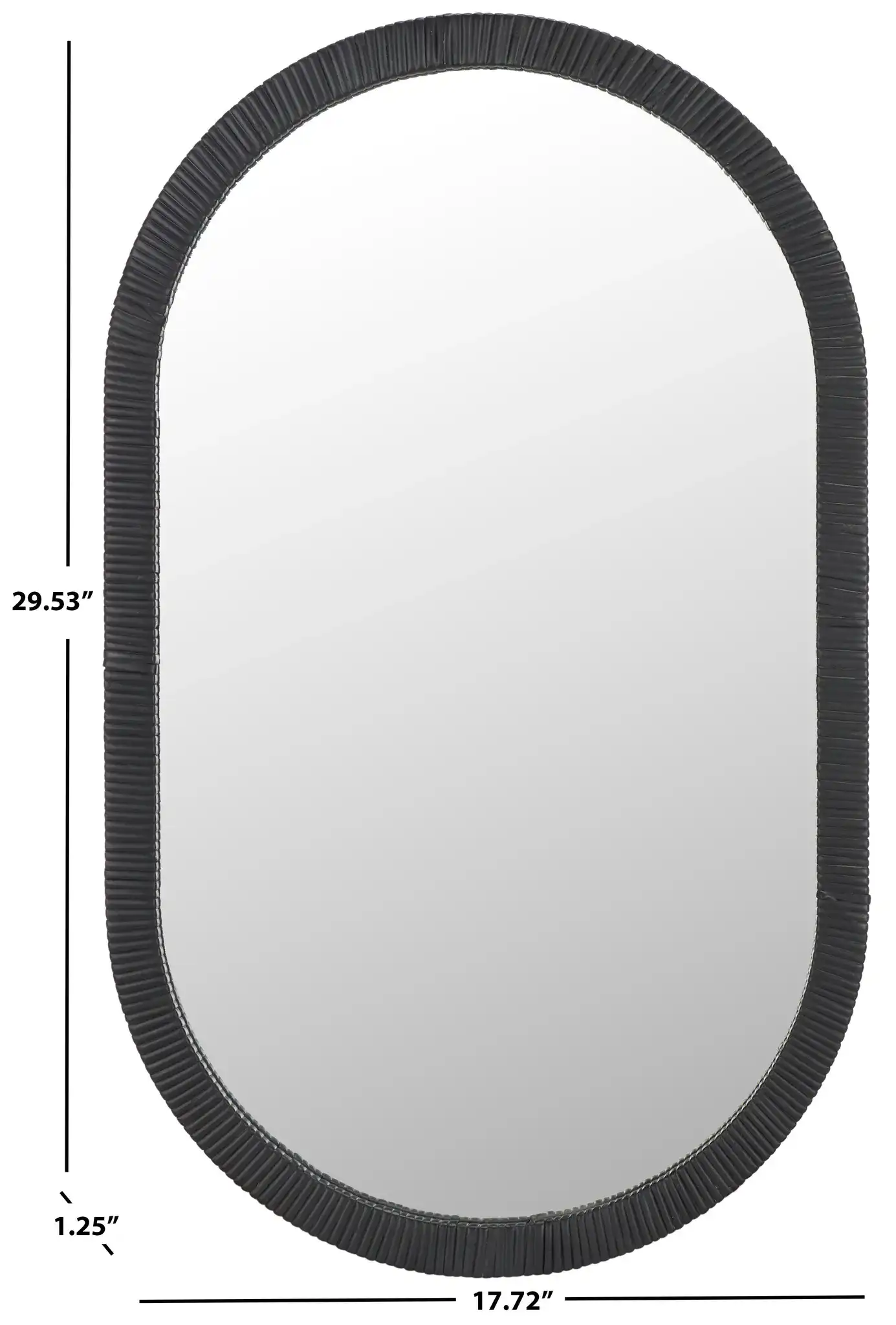 Minna 17.72-Inch Mirror in Black, detail view