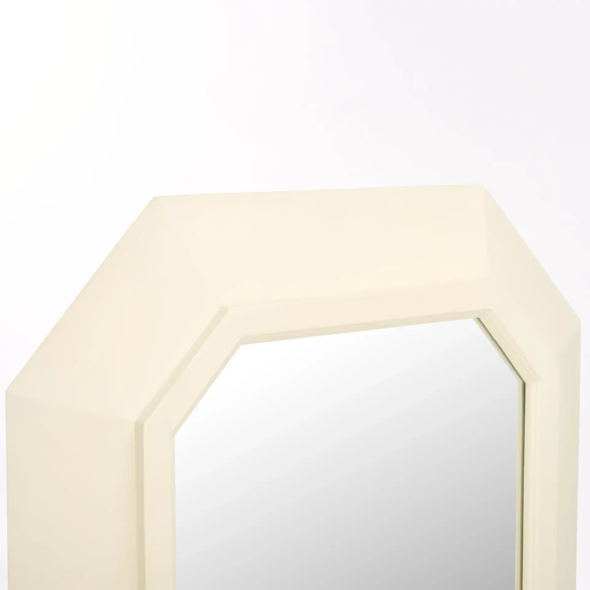 Zaira Mirror in White in a styled room