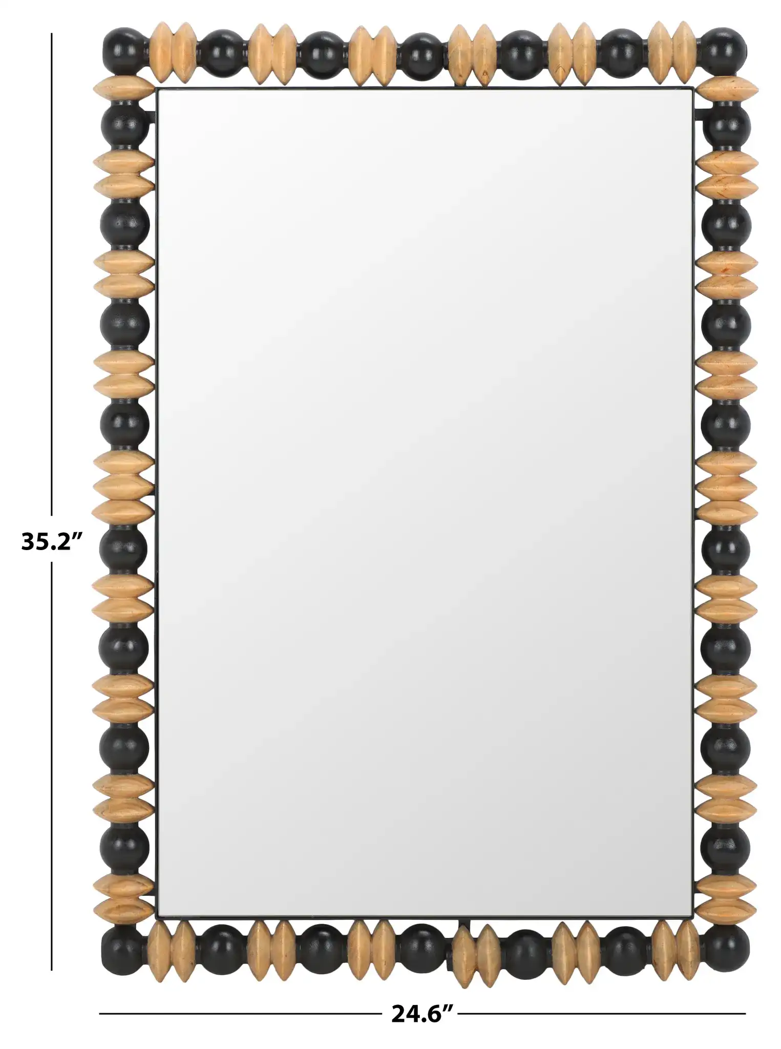 Azaria 24.6-Inch Mirror in Black / Natural, detail view