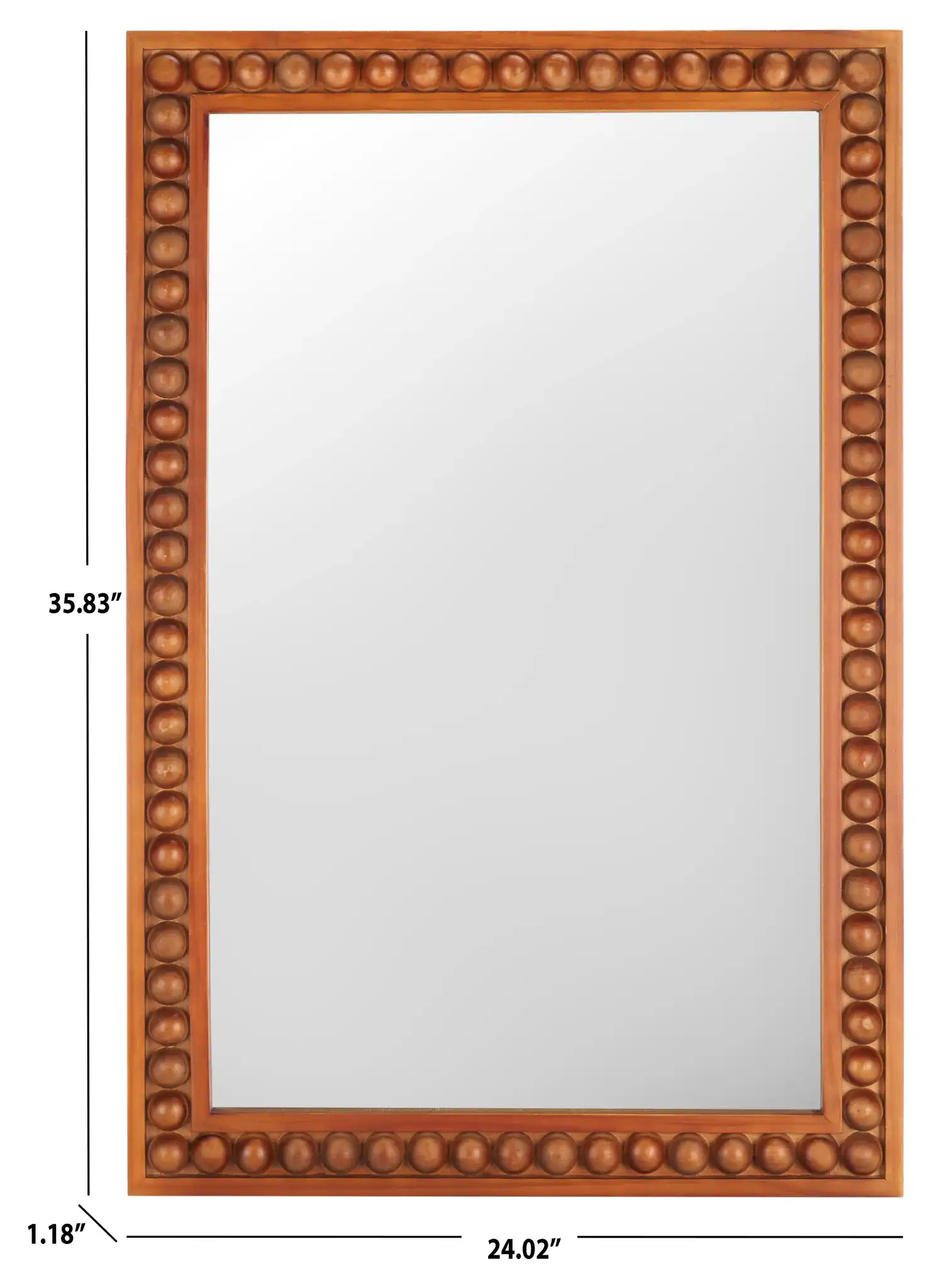 Olena 24" Mirror in Red / Brown, detail view