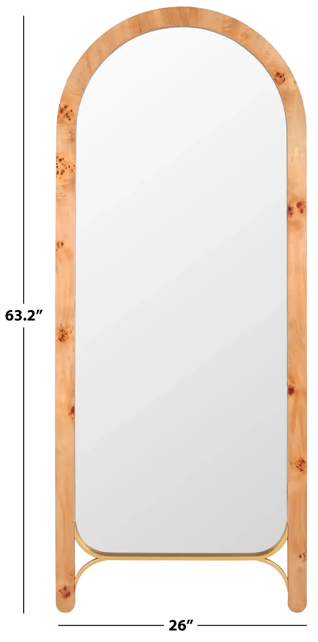 Kuo 26-Inch Mirror in Natural / Light Natural, detail view