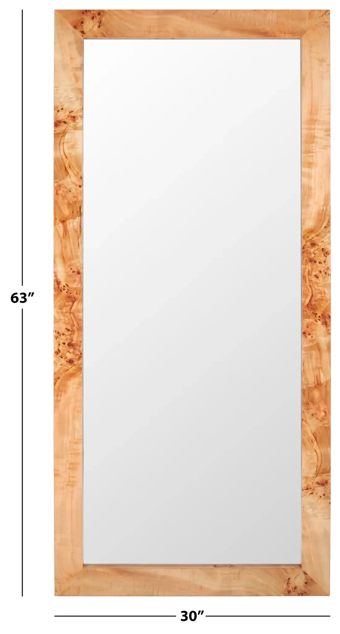 Ava 30-Inch Mirror in Natural / Light Natural, detail view