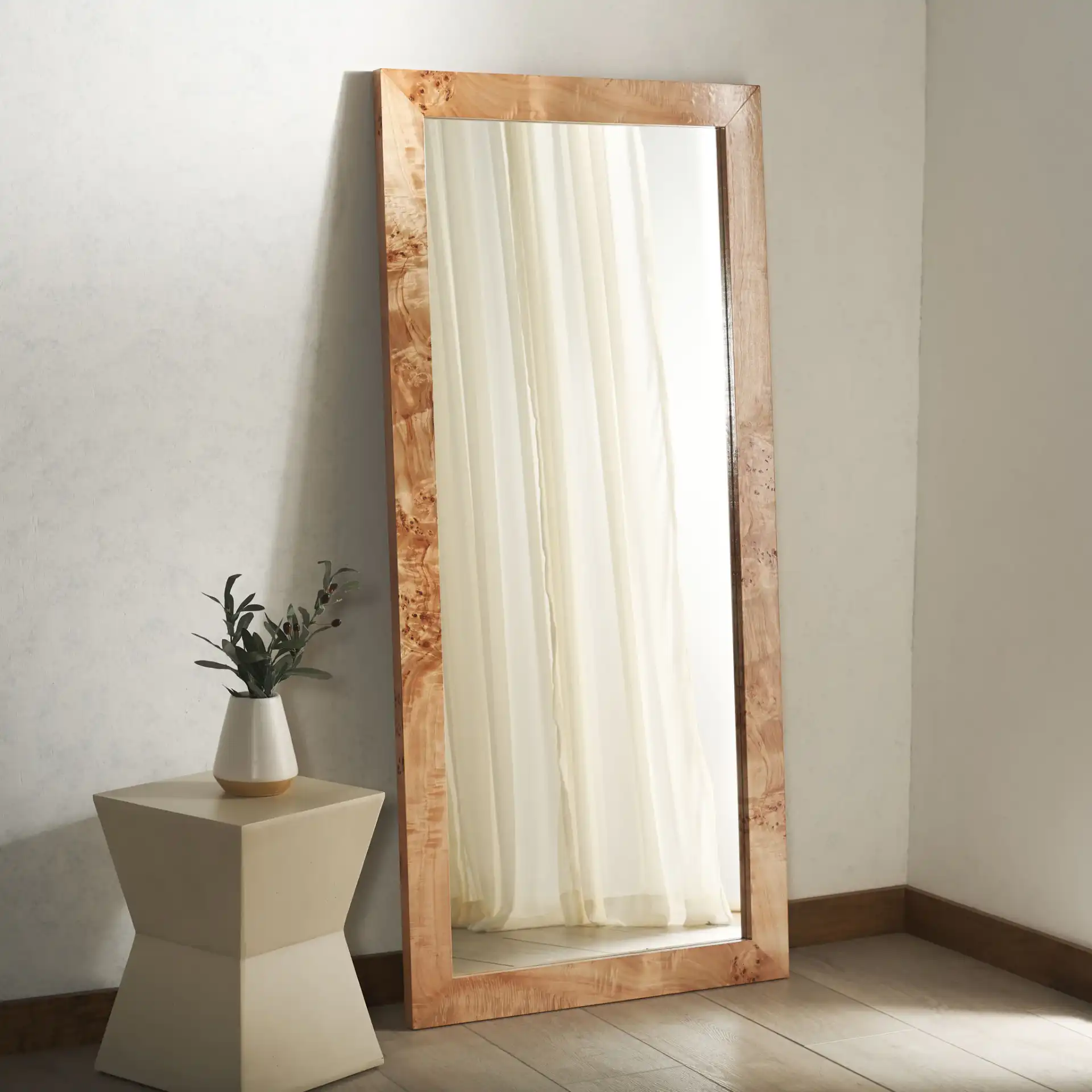 Ava 30-Inch Mirror in Natural / Light Natural in a styled room