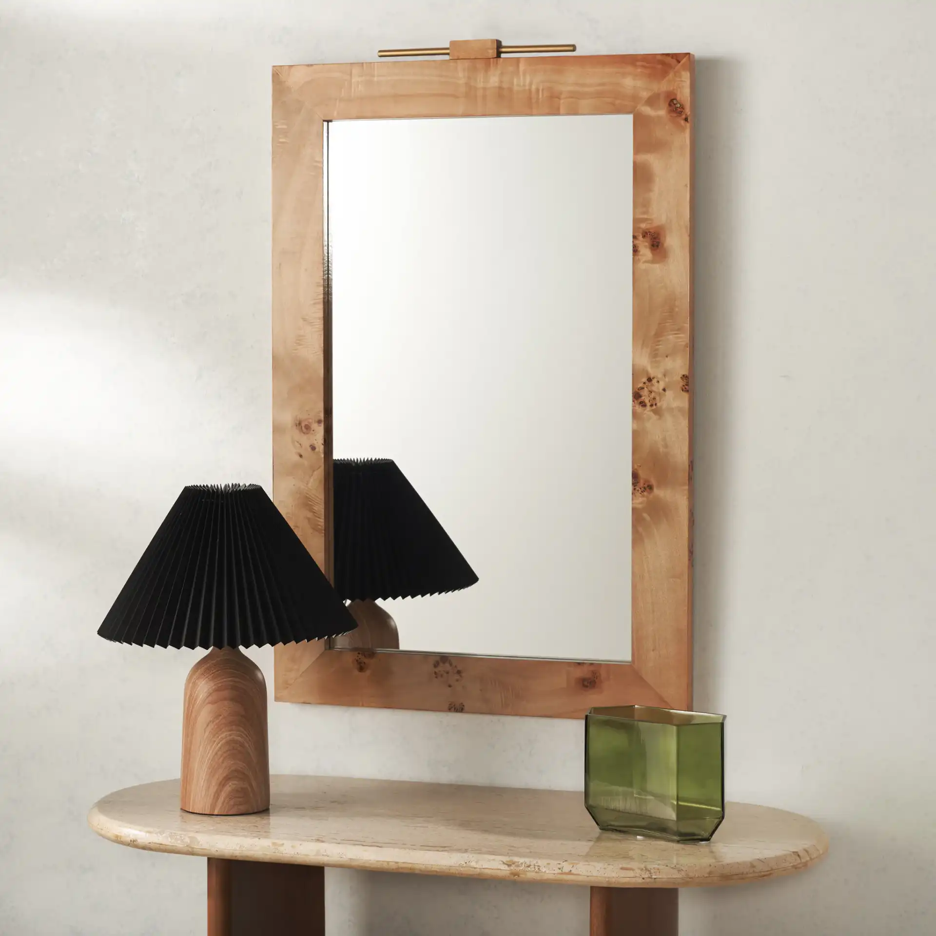 Anthea 23.7-Inch Mirror in Natural / Light Natural in a styled room