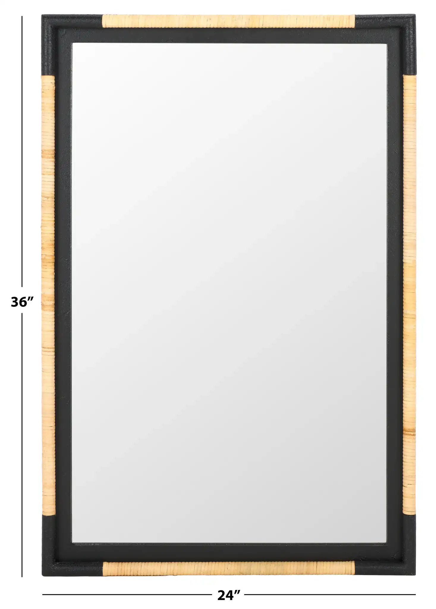 Renah 23.6-Inch Mirror in Natural / Black, detail view