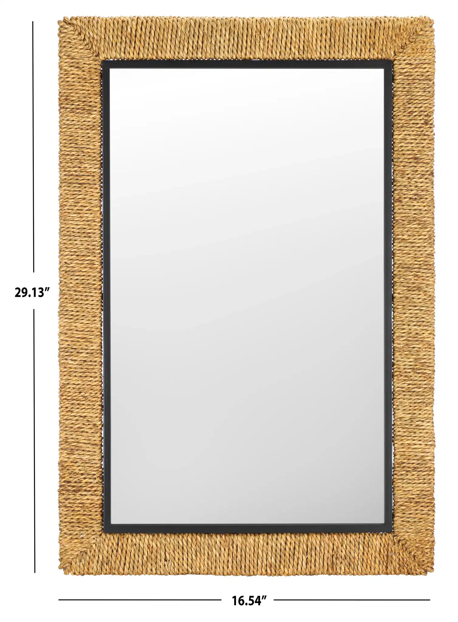 Amelda 24X36 Wall Mirror in Natural / Black, detail view