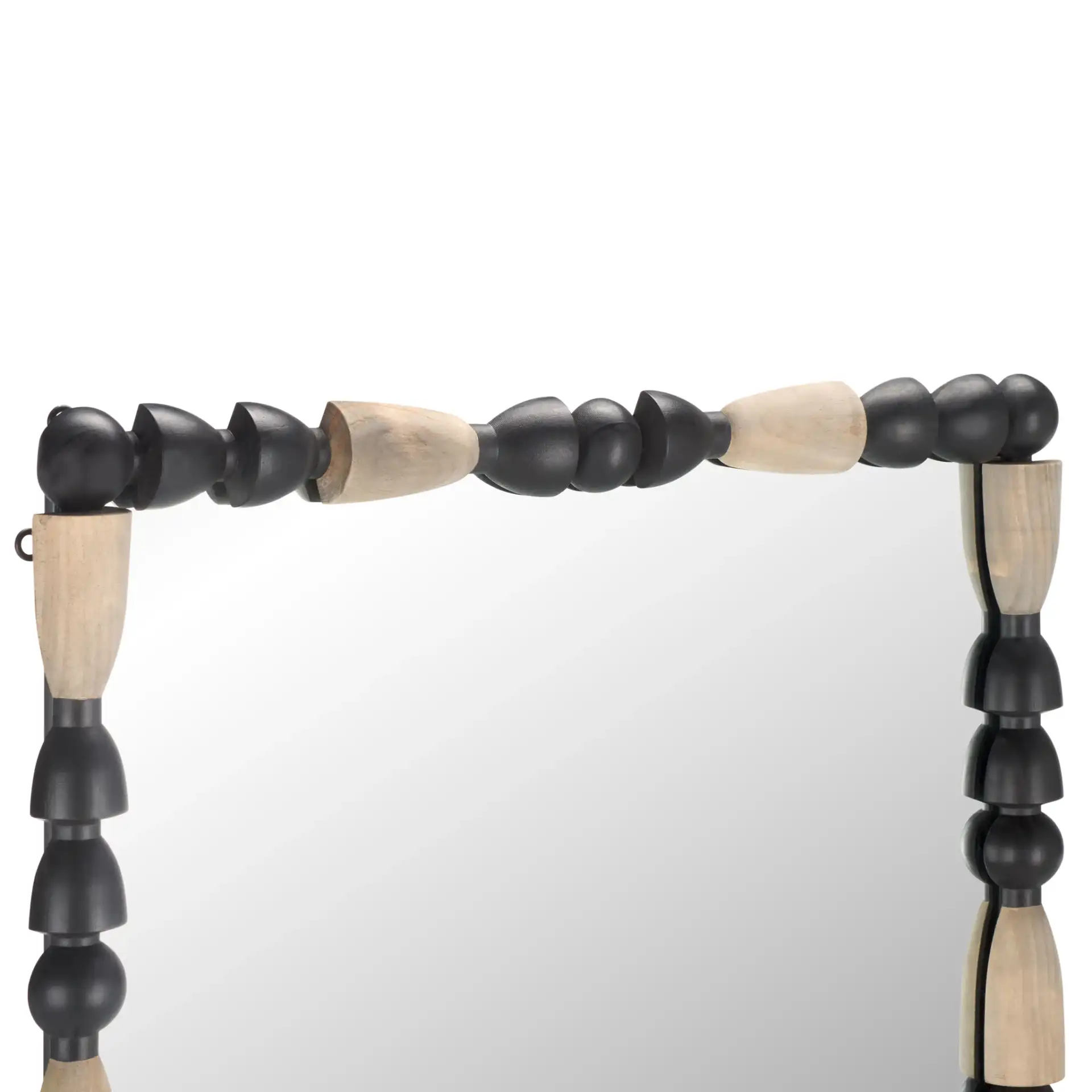 Gabbhi Mirror in Black / Gray in a styled room