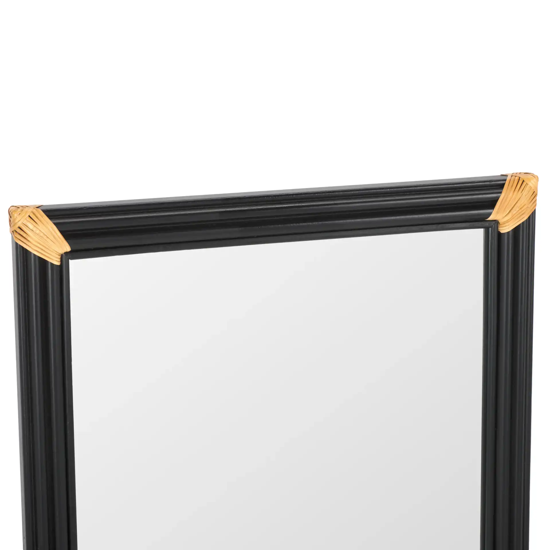 Bindie 24-Inch Mirror in Natural / Black in a styled room