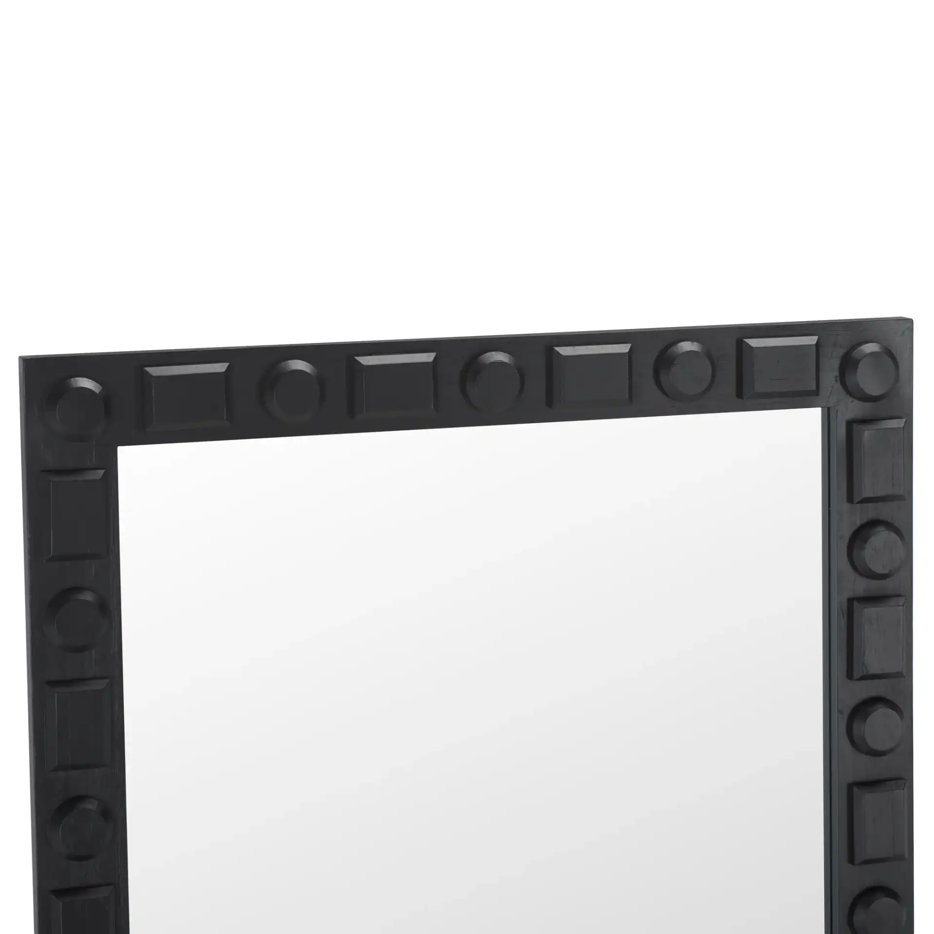 Odette 31-Inch Mirror in Black in a styled room