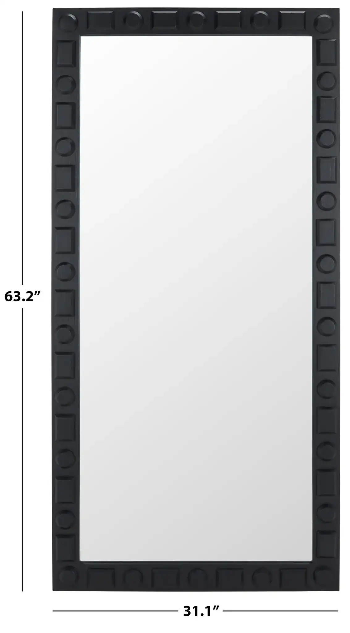 Odette 31-Inch Mirror in Black, detail view