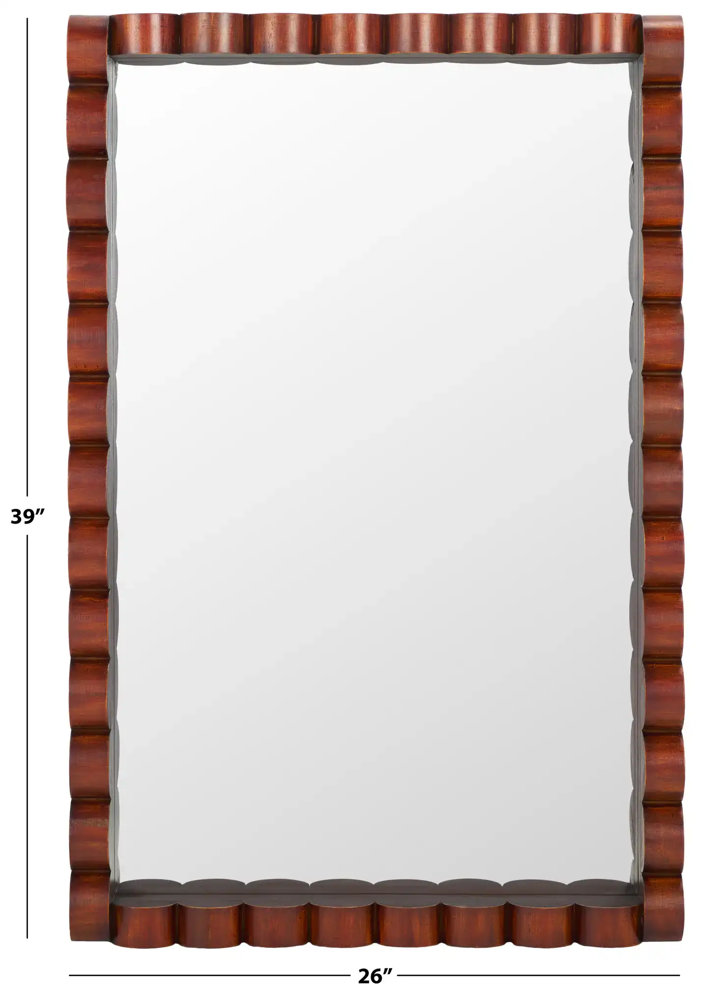 Charli 26-Inch Mirror in Walnut, detail view