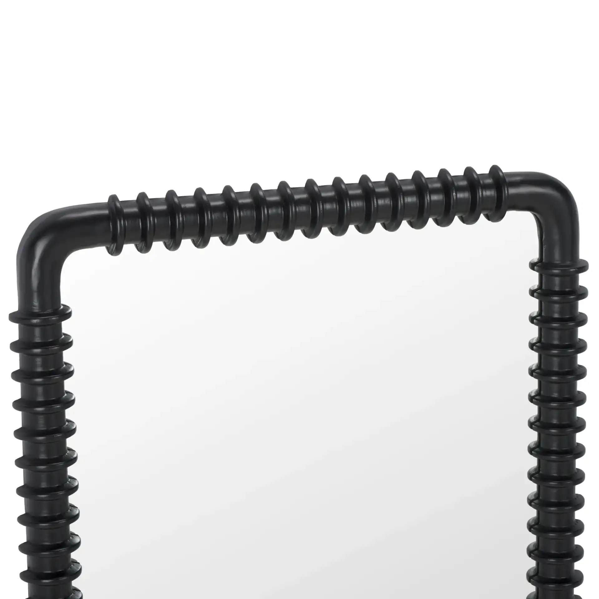 Aria 24-Inch Mirror in Black in a styled room