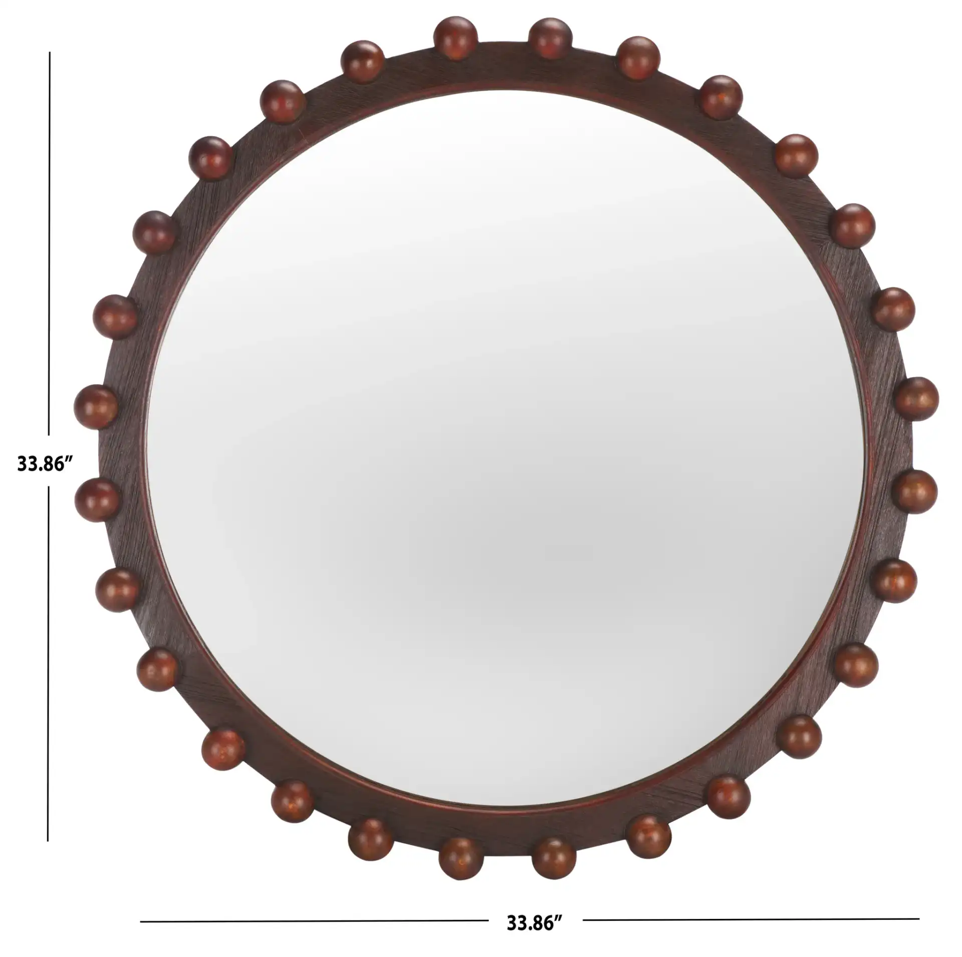 Lando Mirror in Walnut, detail view