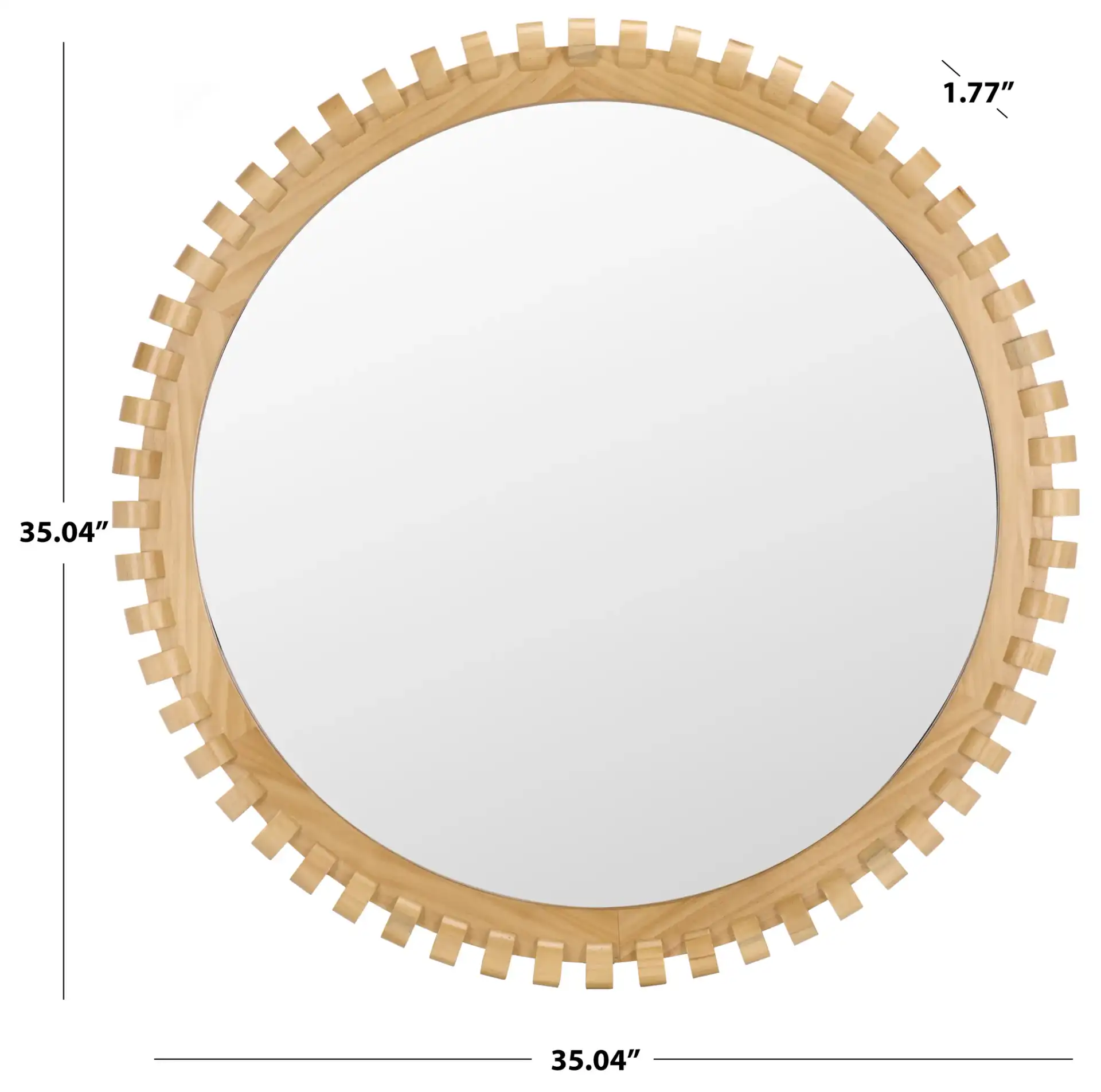 Kelly Wall Mirror in Natural, detail view