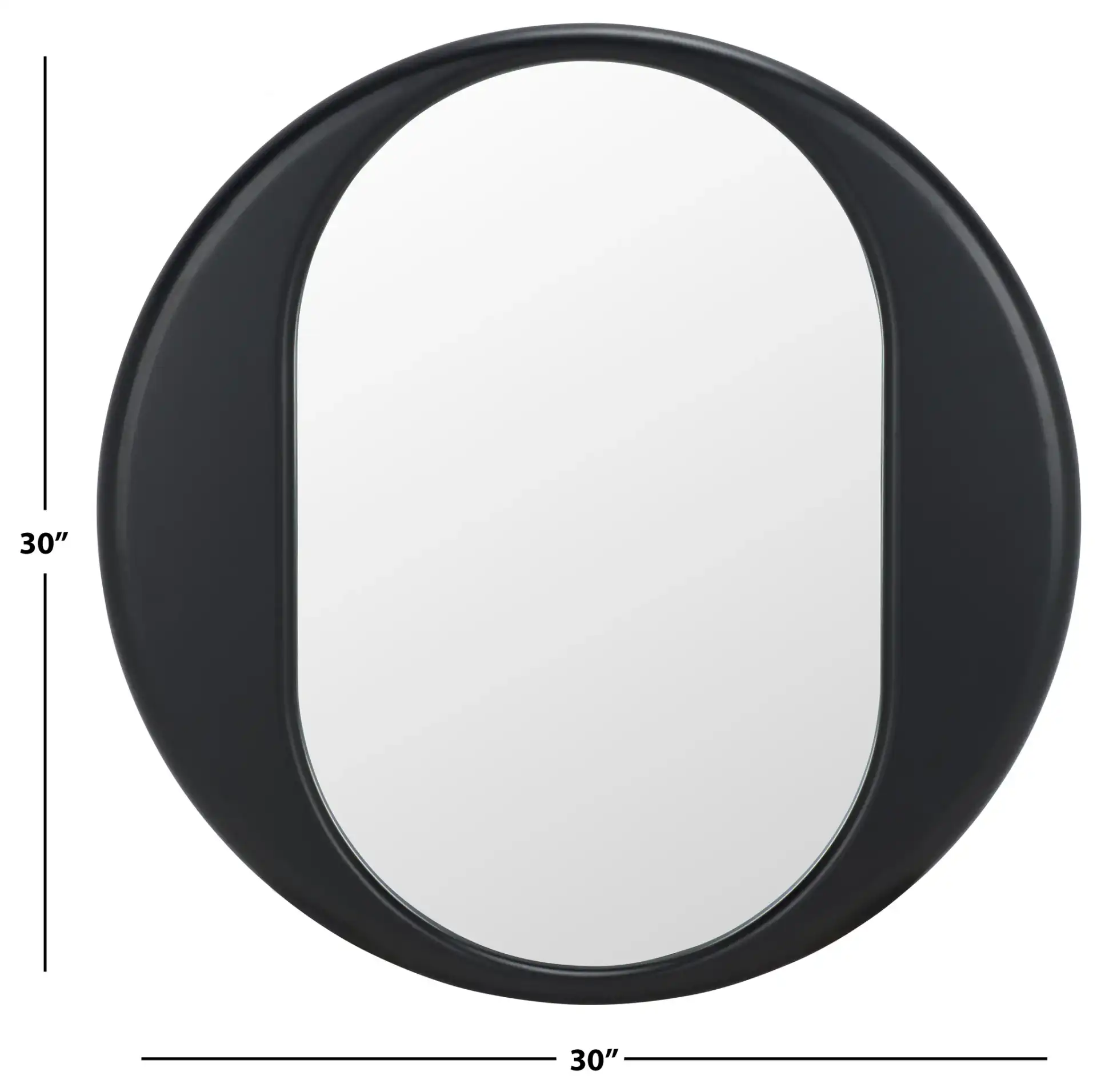 Ollie Wall Mirror in Black, detail view