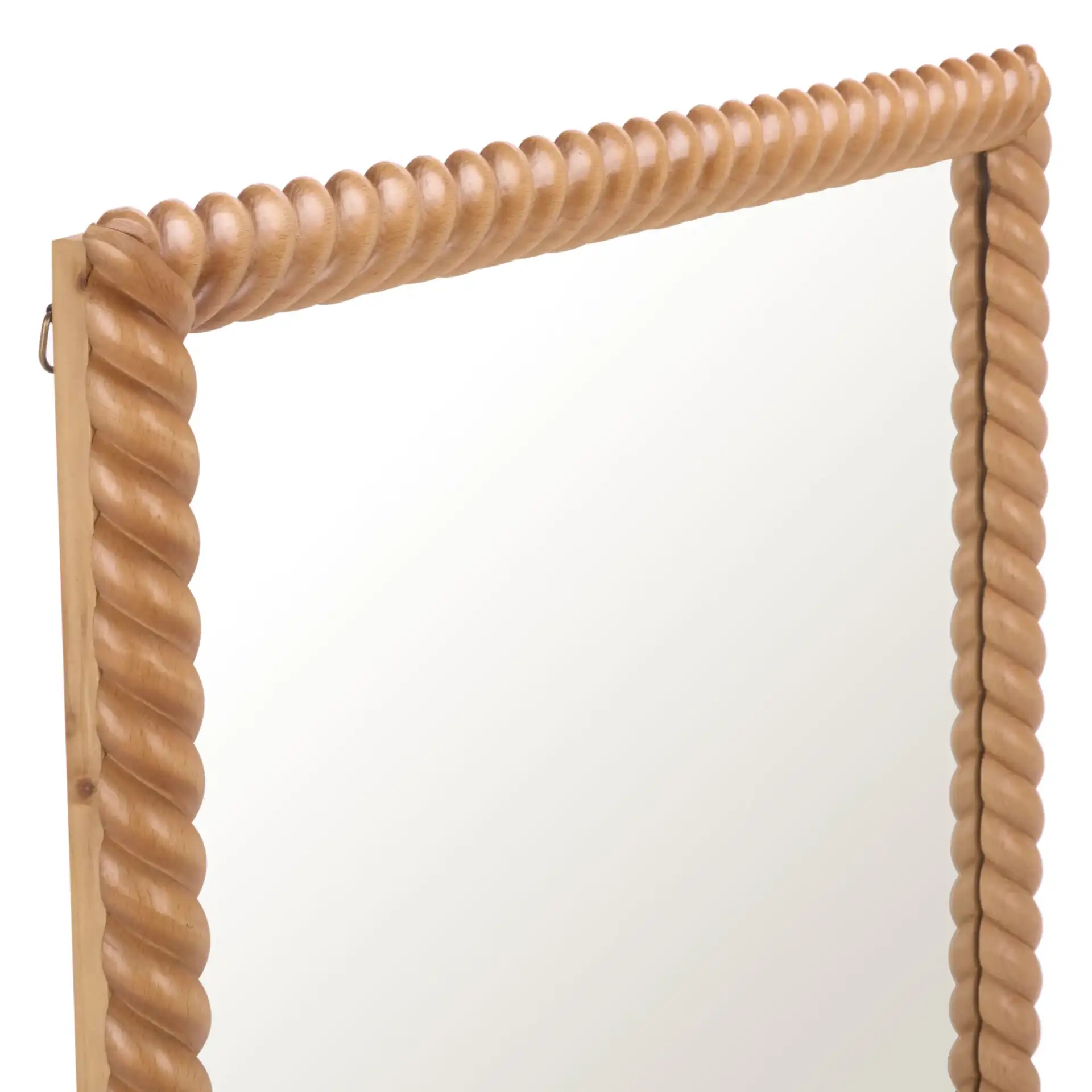 Kenz Braided Wall Mirror in Brown in a styled room