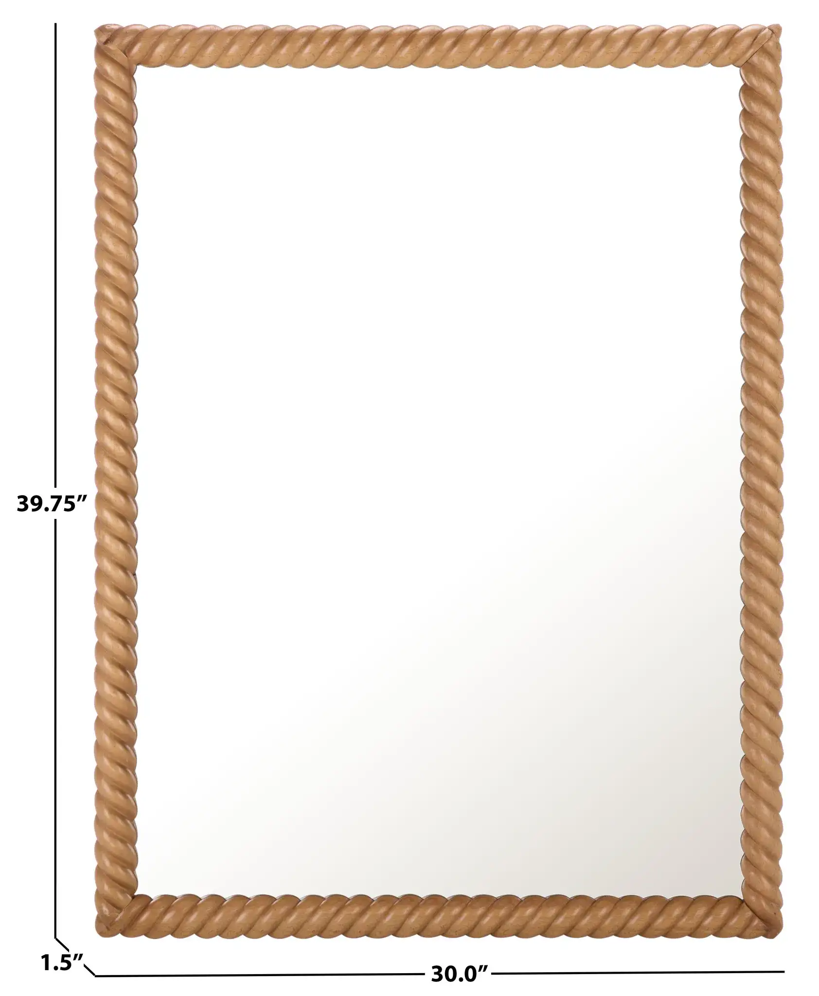 Kenz Braided Wall Mirror in Brown, detail view