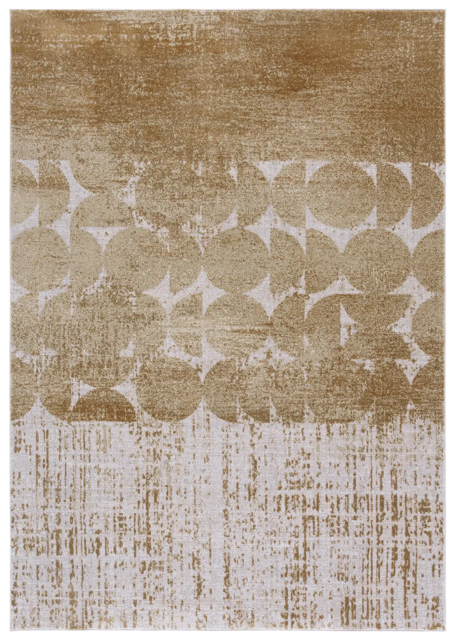 Marvel Banded Circle Rug in Beige / Gray