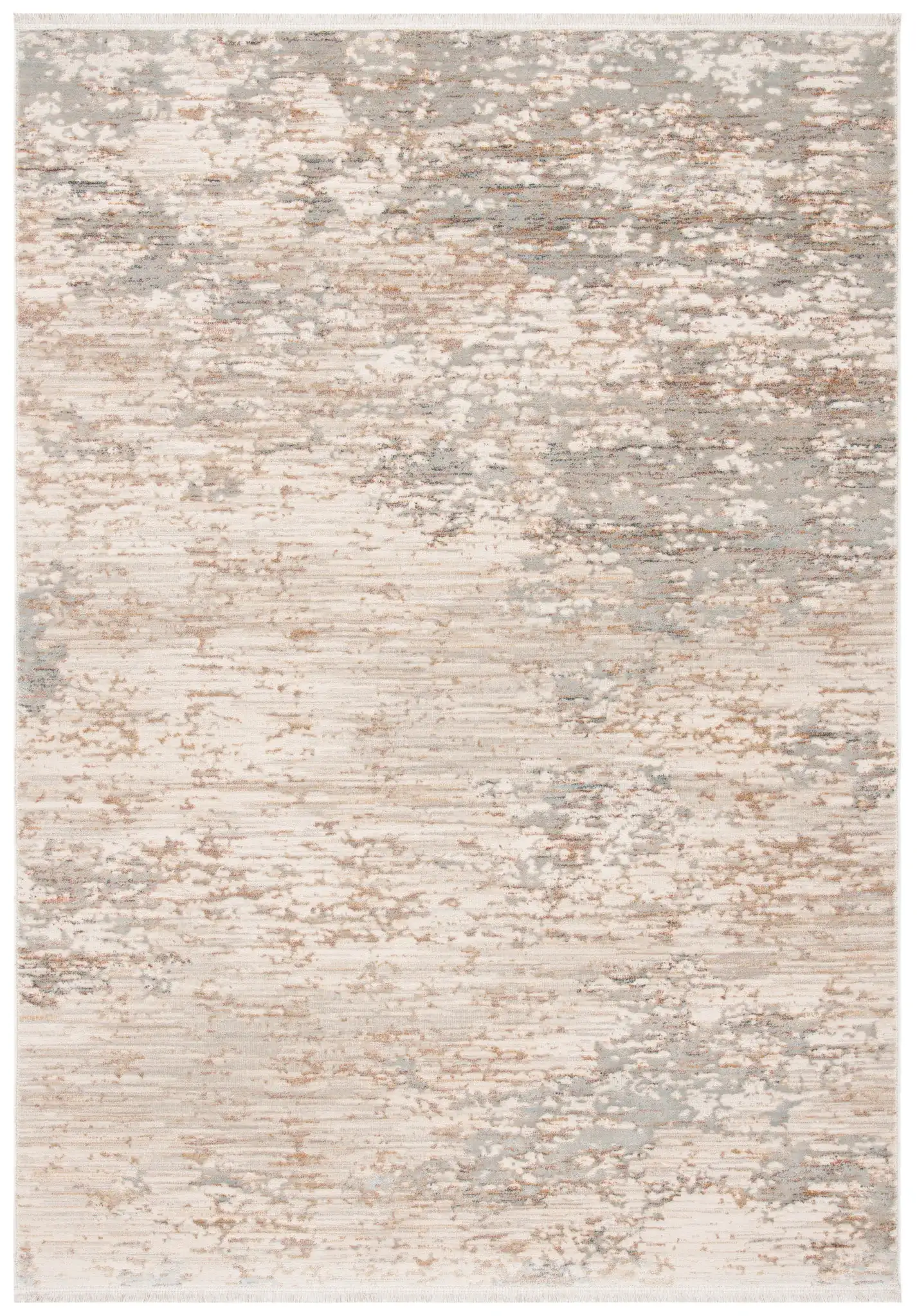 Marvel Striated Abstract Rug in Beige / Gold
