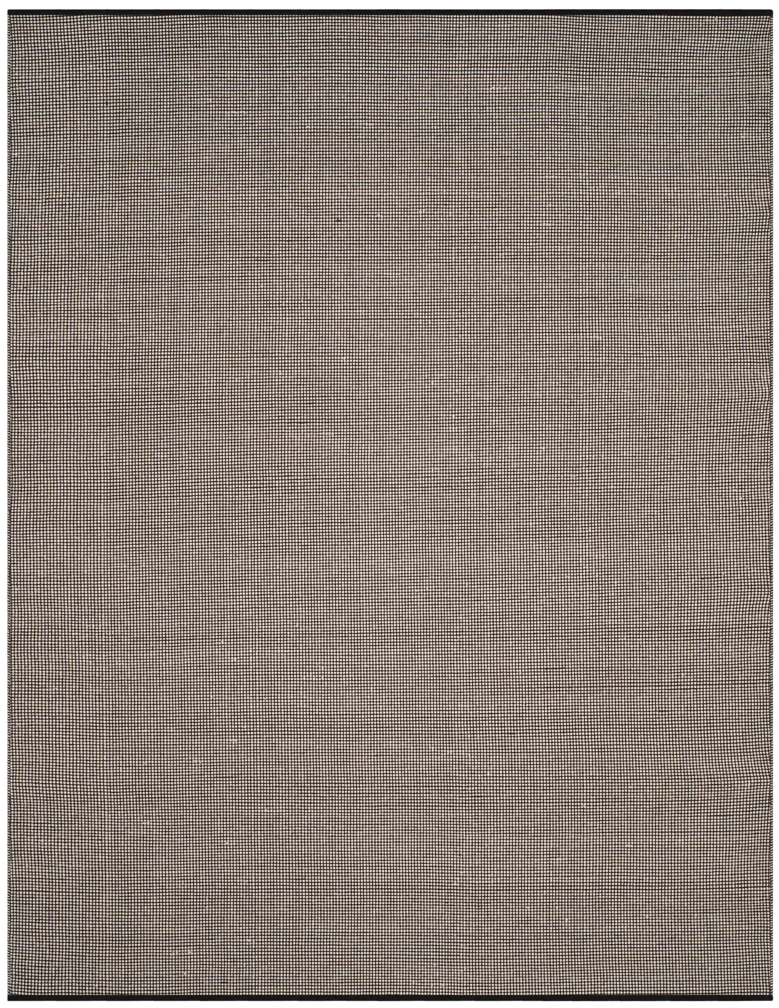 Montauk Grid Hand-Woven Cotton Rug in Ivory / Black