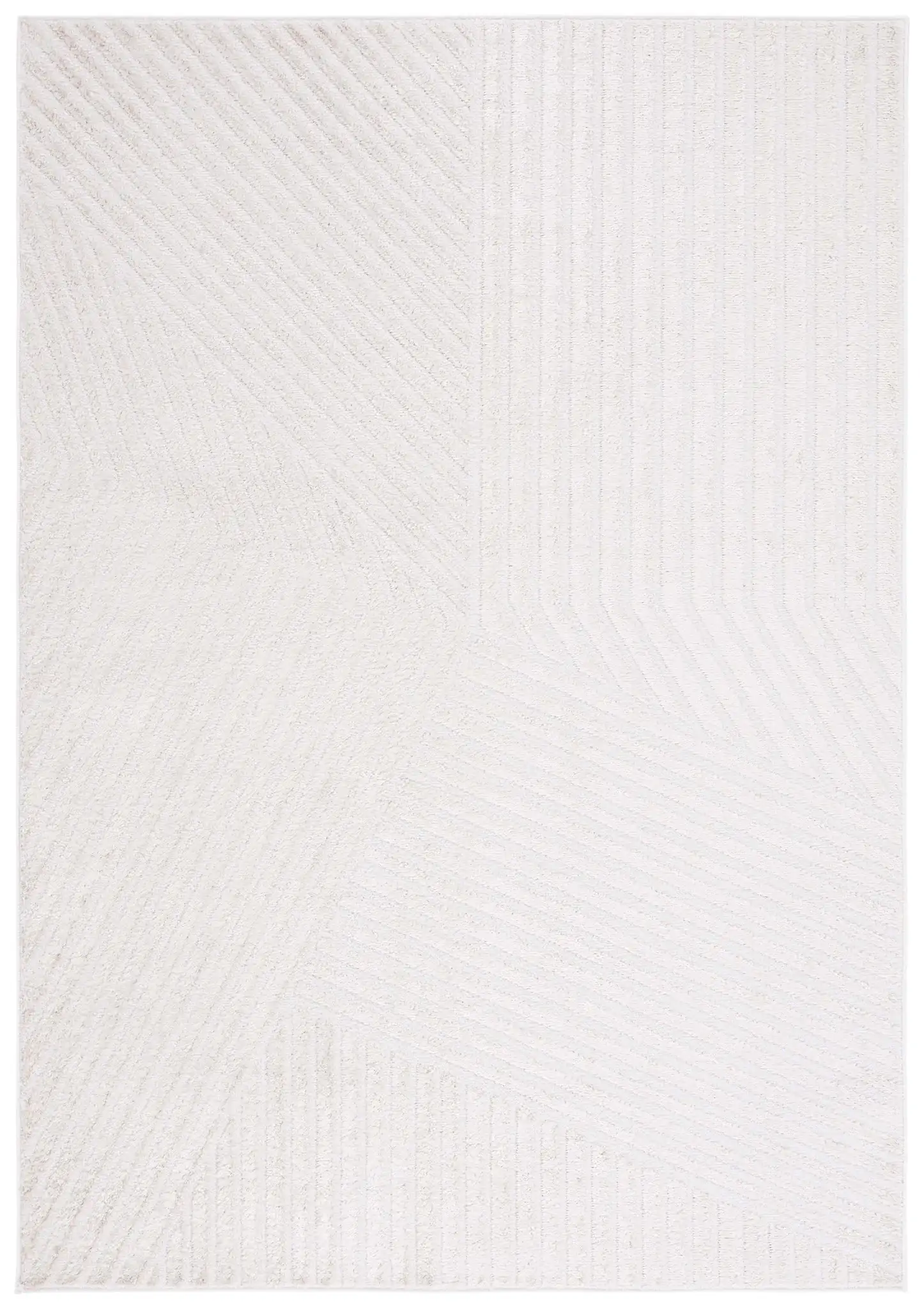 Maya Angled Stripe Rug in Ivory
