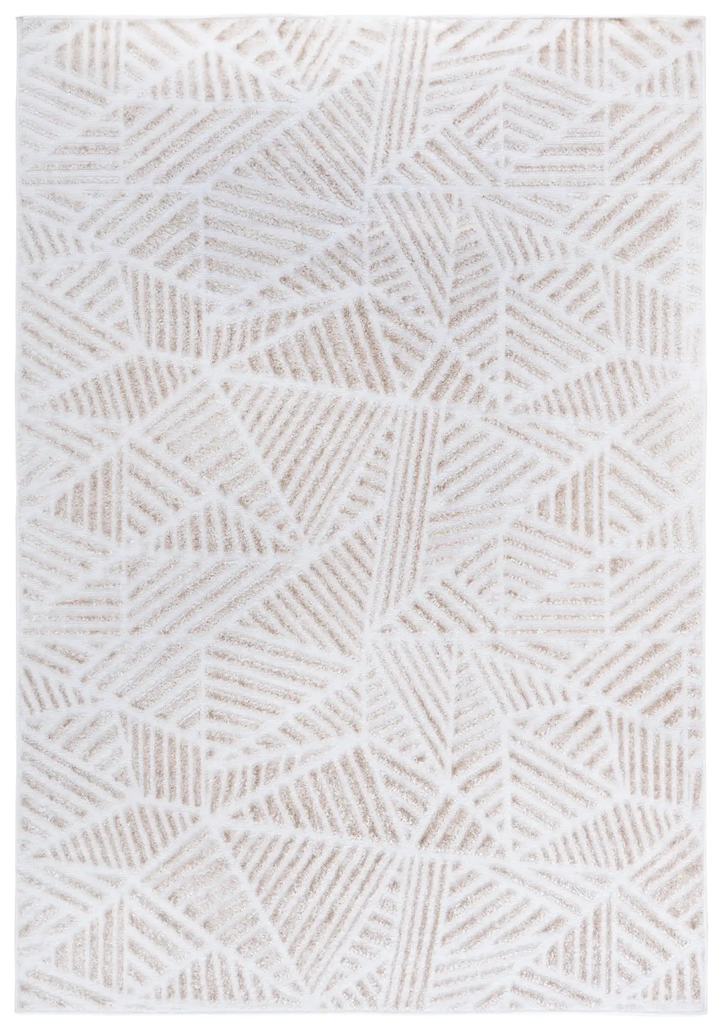 Maya Linear Geometric Rug in Ivory / Beige