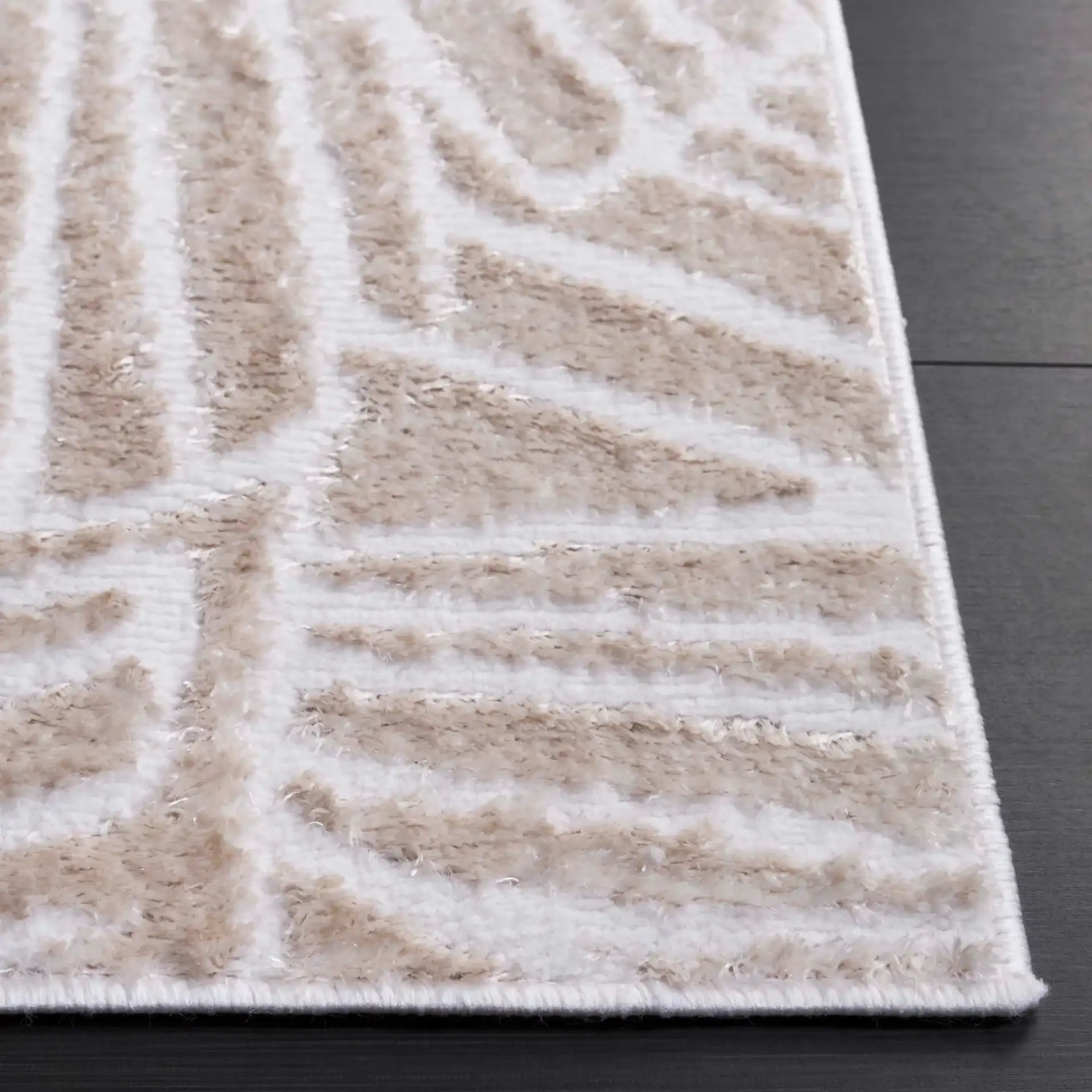 Maya Palm Leaf Rug in Ivory in a styled room