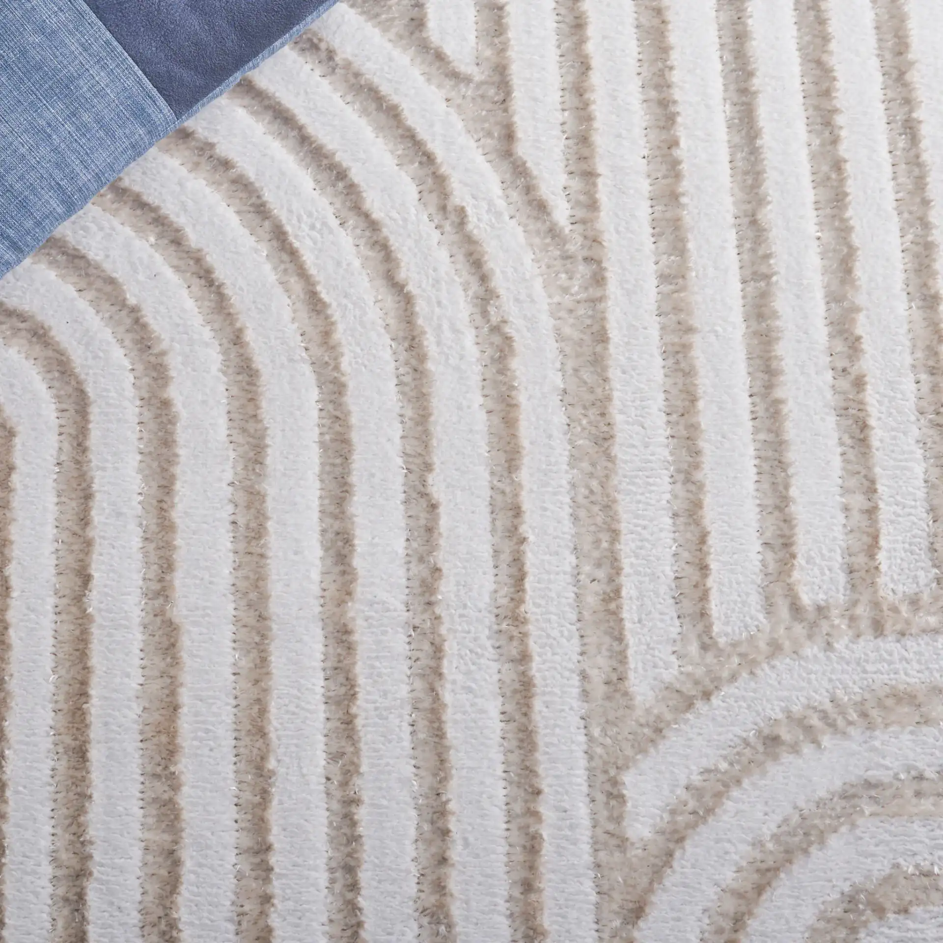 Maya Linear Arch Rug in Ivory in a styled room