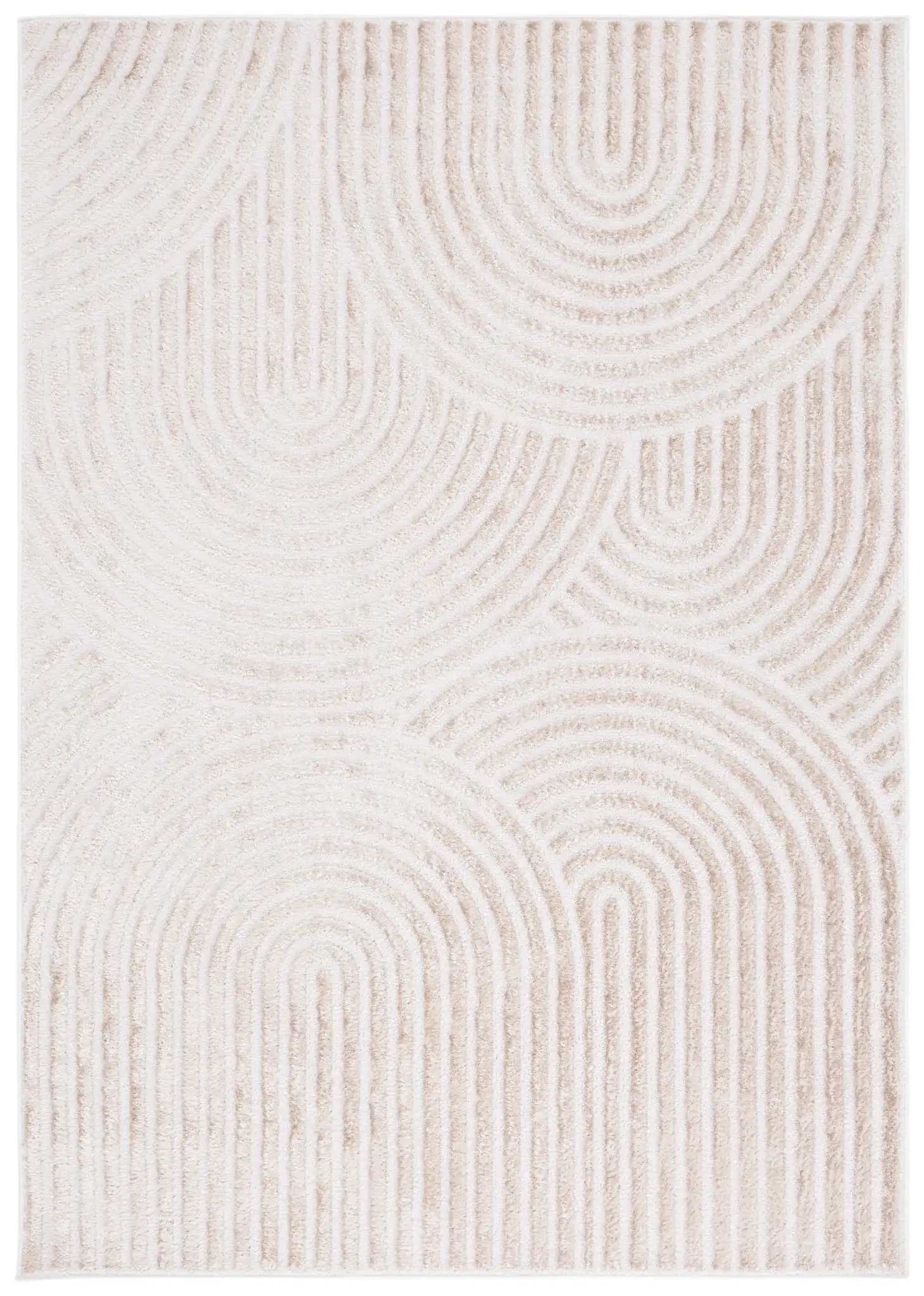 Maya Overlapping Arch Rug in Taupe / Ivory