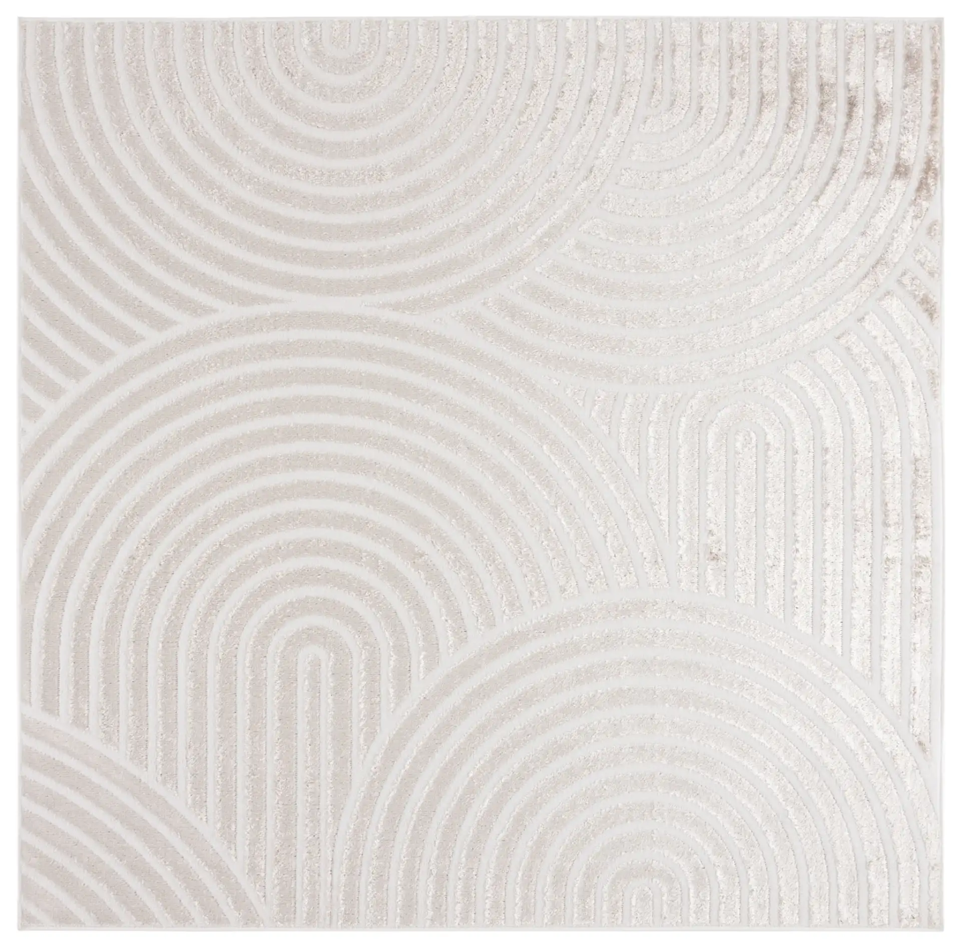 Maya Overlapping Arch Rug in Taupe / Ivory