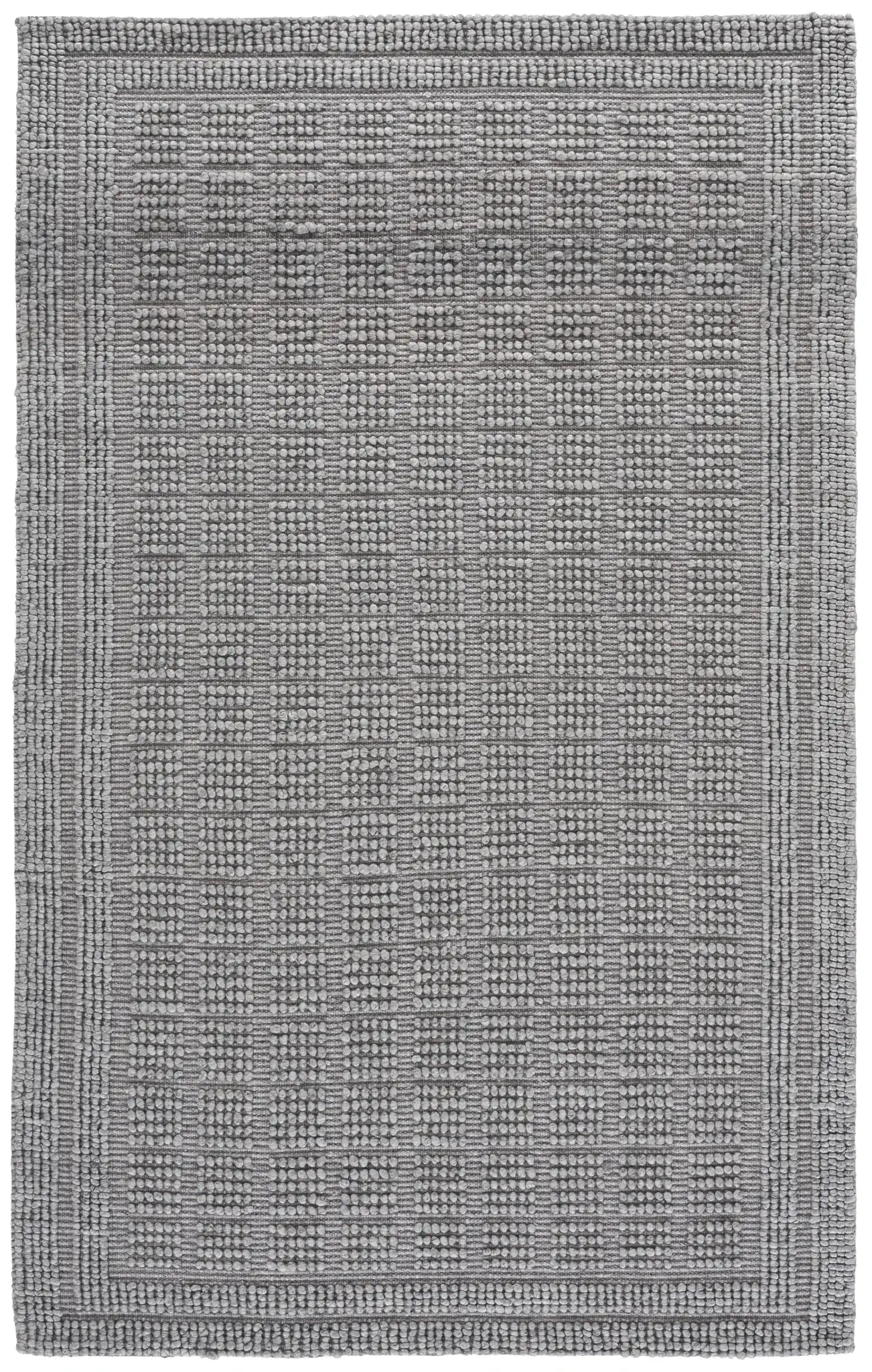 Natura Textured Grid Hand-Woven Rug in Gray