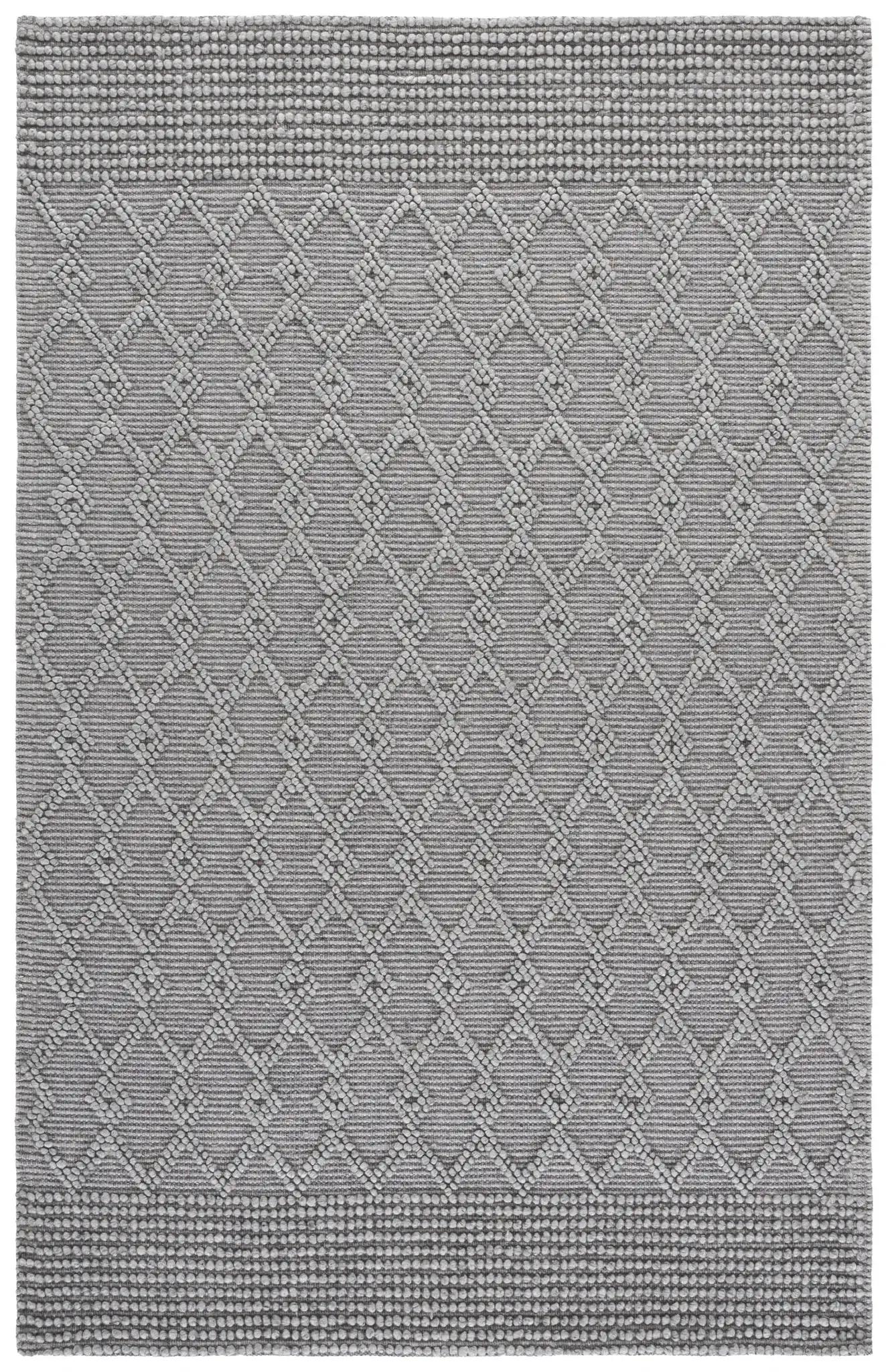 Natura Diamond Lattice Hand-Woven Rug in Gray