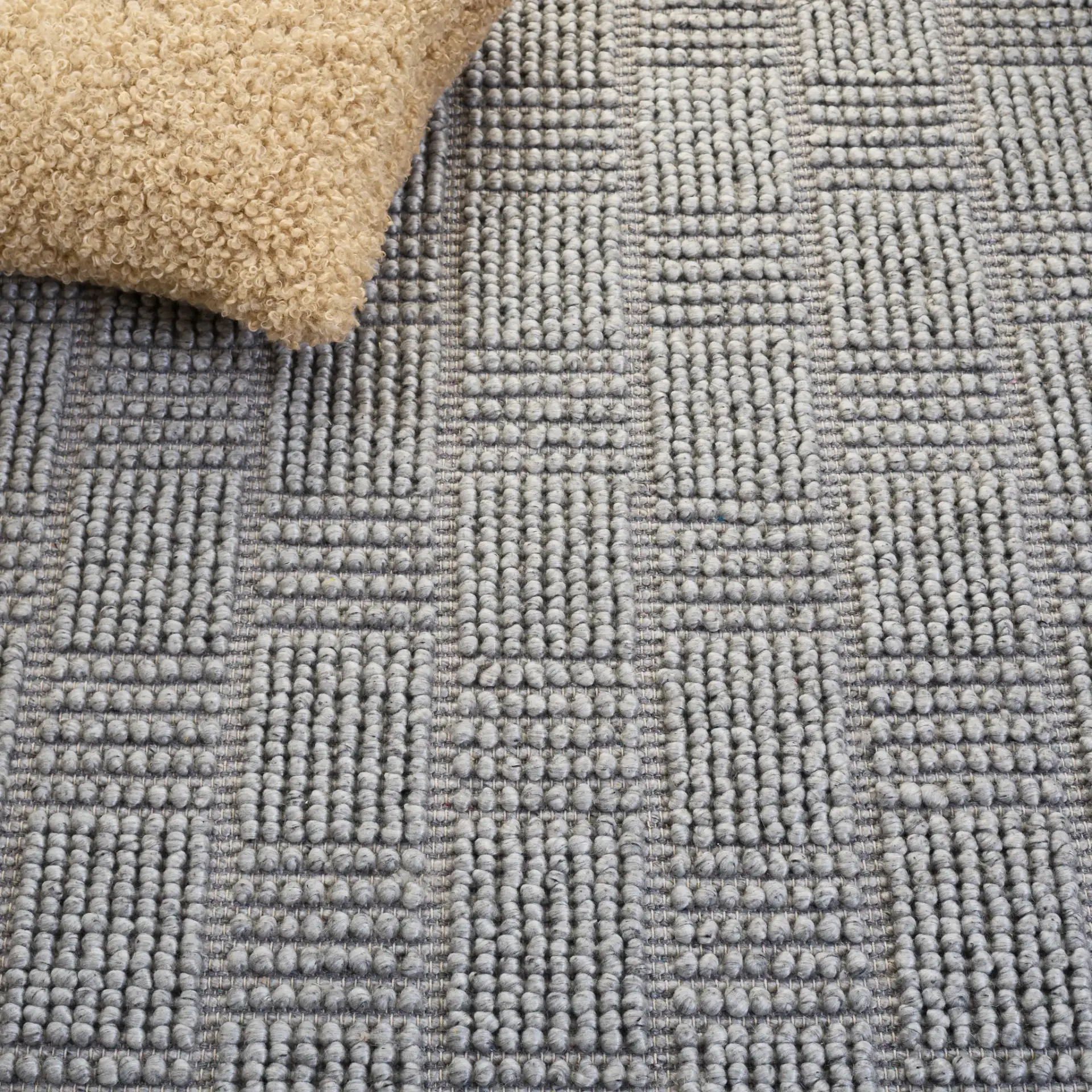 Natura Basketweave Hand-Woven Rug in Gray in a styled room