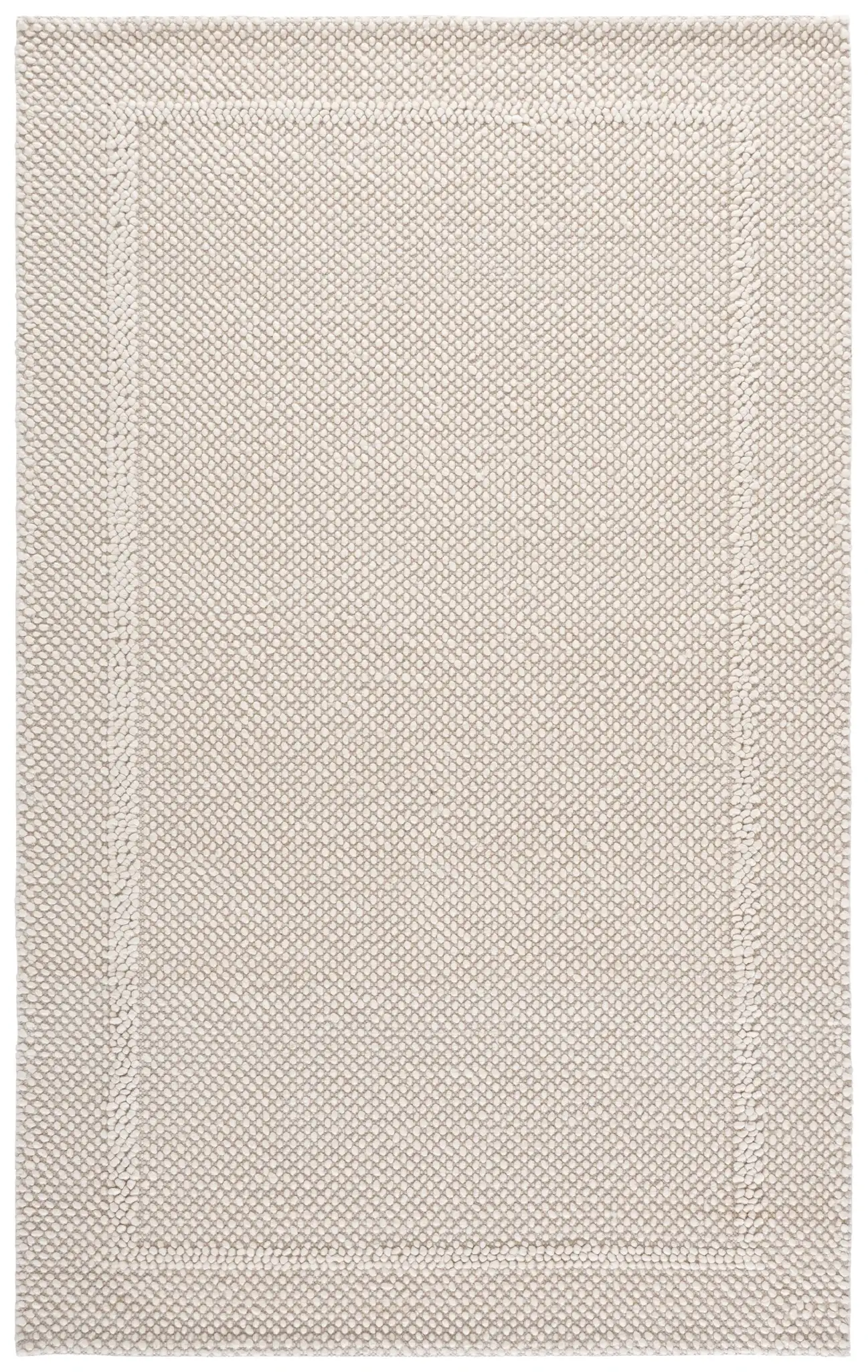 Natura Pebble Border Hand-Woven Rug in Ivory