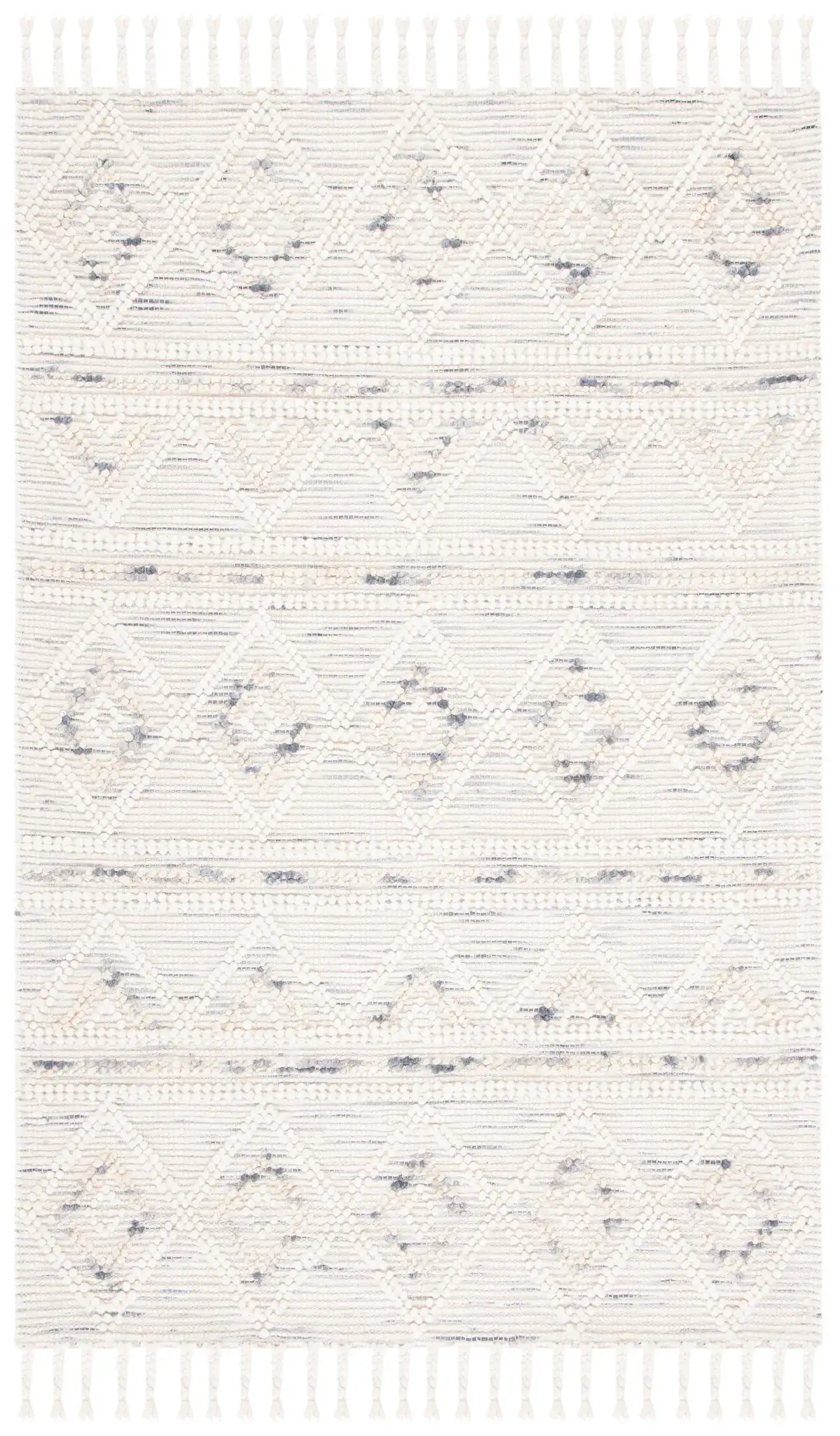 Natura Diamond Banded Hand-Loomed Rug in Ivory / Gray