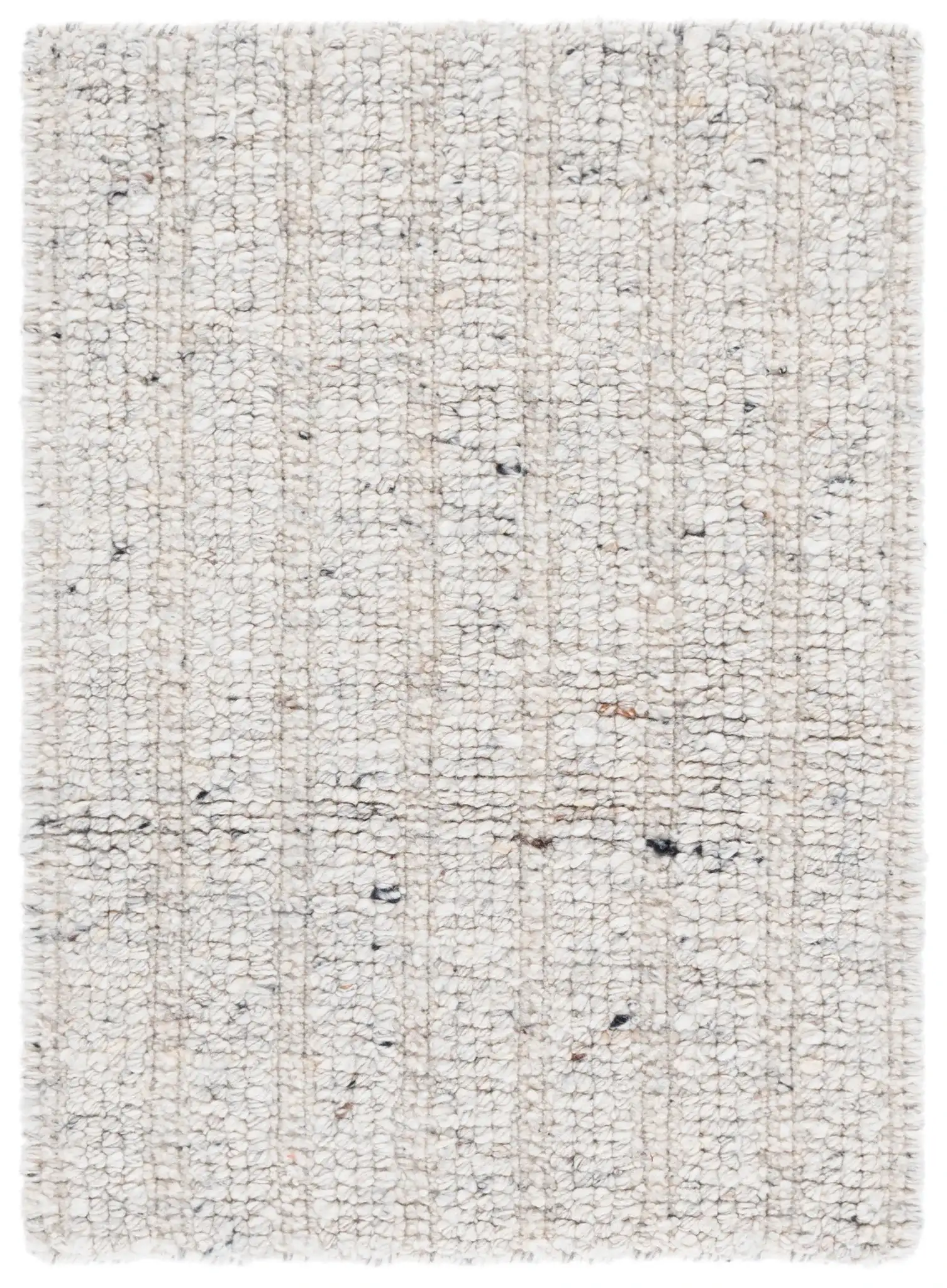 Natura Ribbed Hand-Loomed Wool Rug in Silver