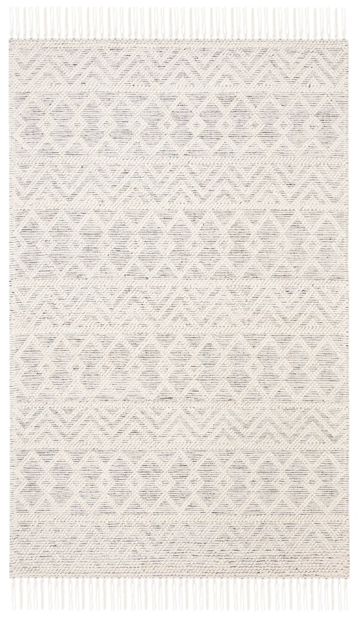Natura Chevron And Diamond Hand-Loomed Rug in Ivory / Black