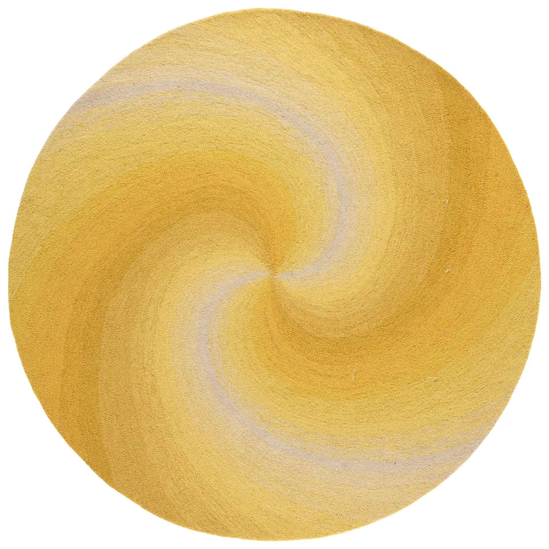 Novelty Swirl Hand-Tufted Wool Rug in Gold / Gray