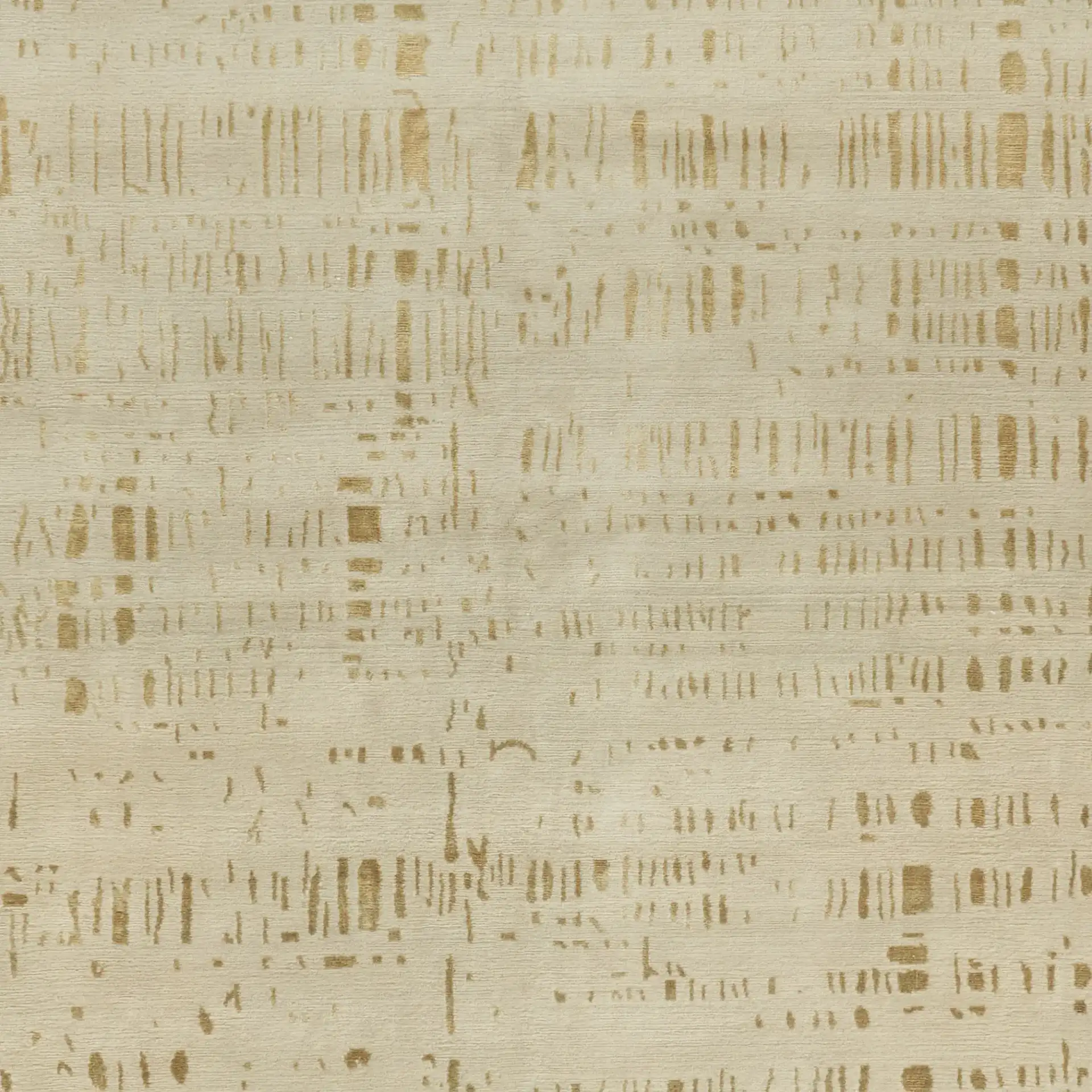 Nepalese Glam Abstract Dash Hand-Knotted Rug in Beige in a styled room