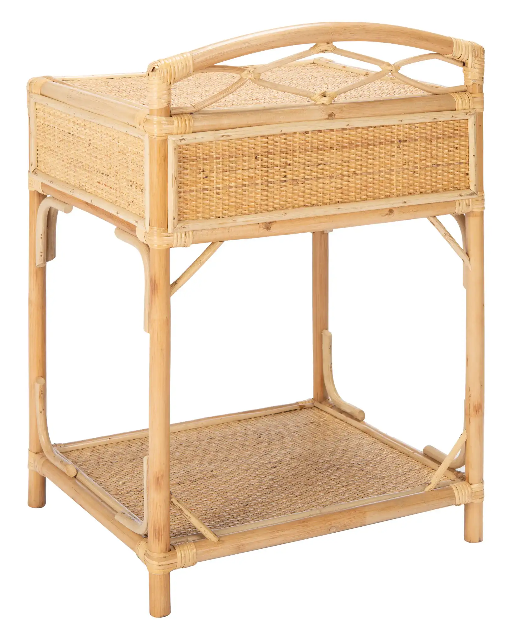 Bea One-Drawer One-Shelf Nightstand in Natural, detail view