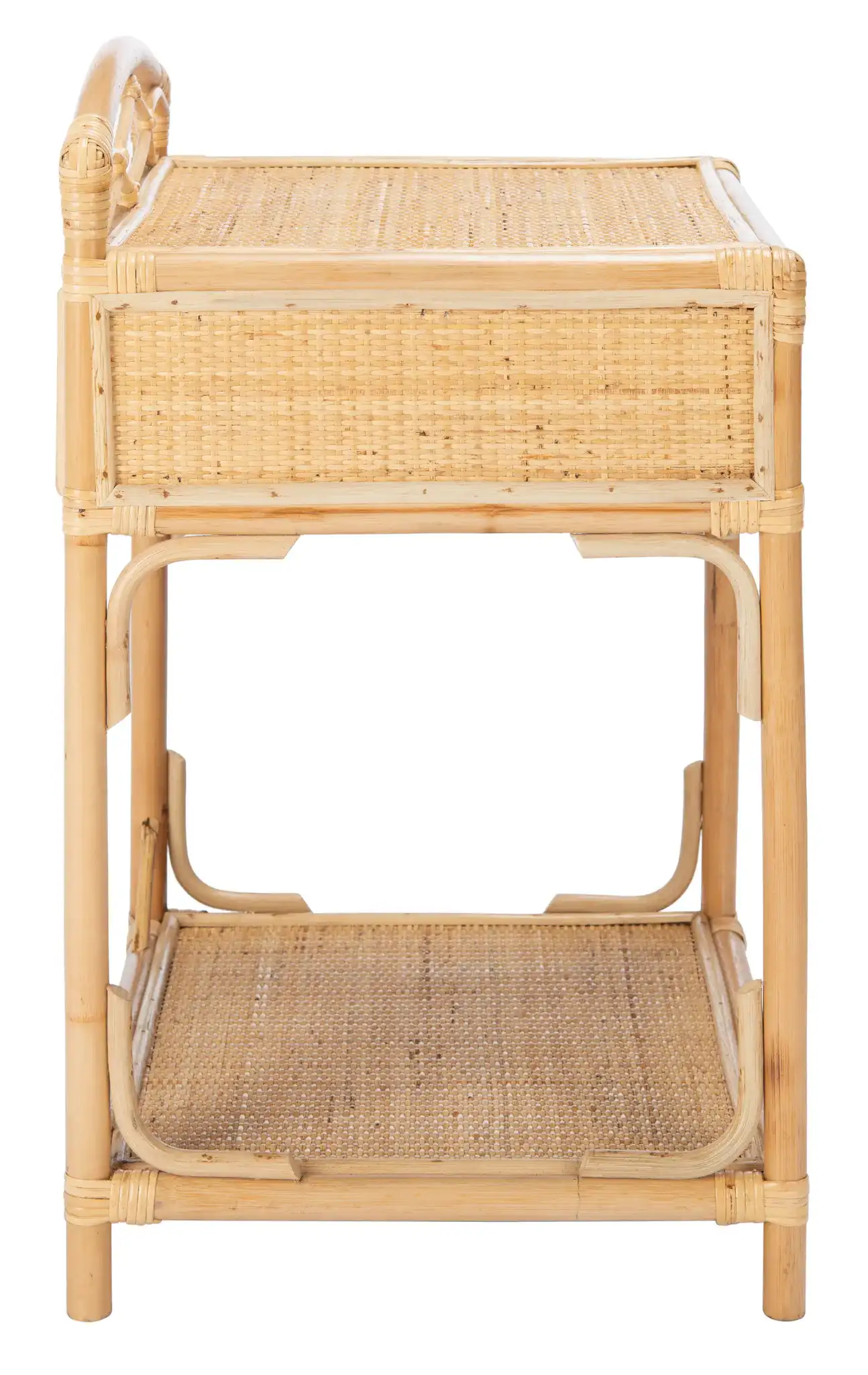 Bea One-Drawer One-Shelf Nightstand in Natural, detail view