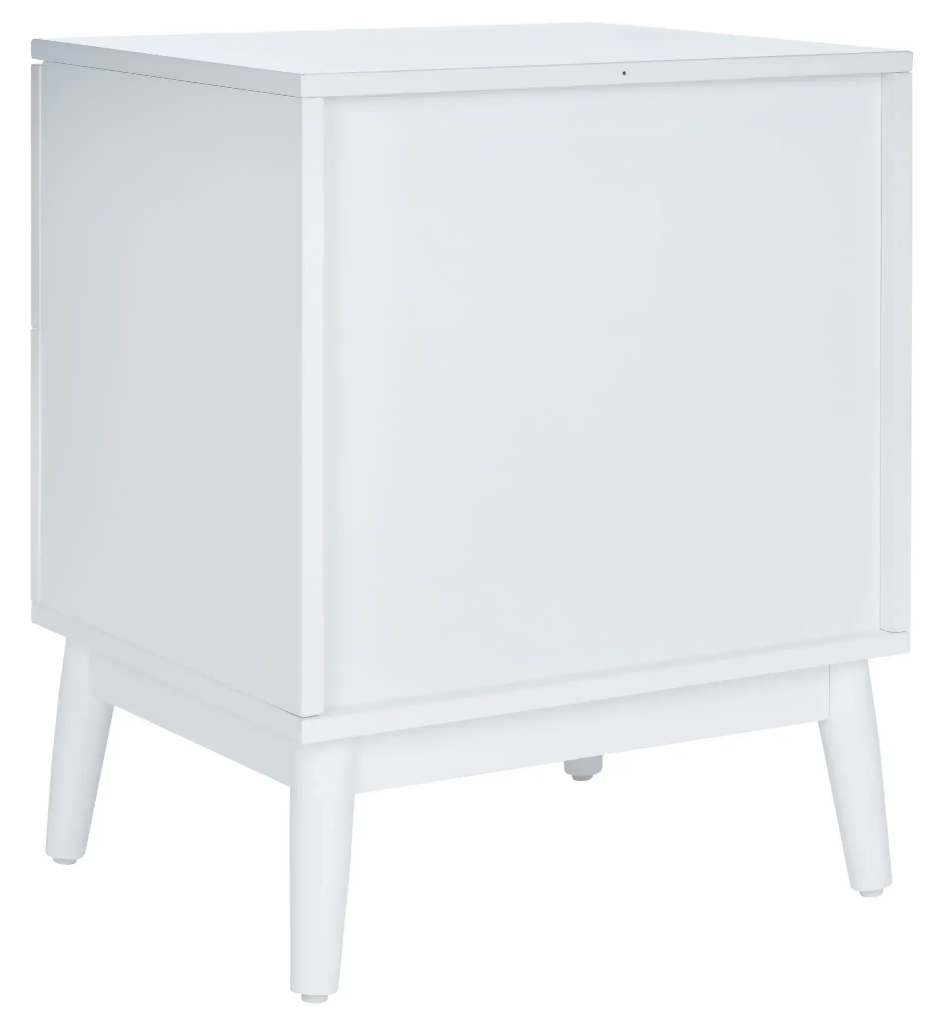 Tay Two-Drawer Patterned Nightstand in White Washed, detail view