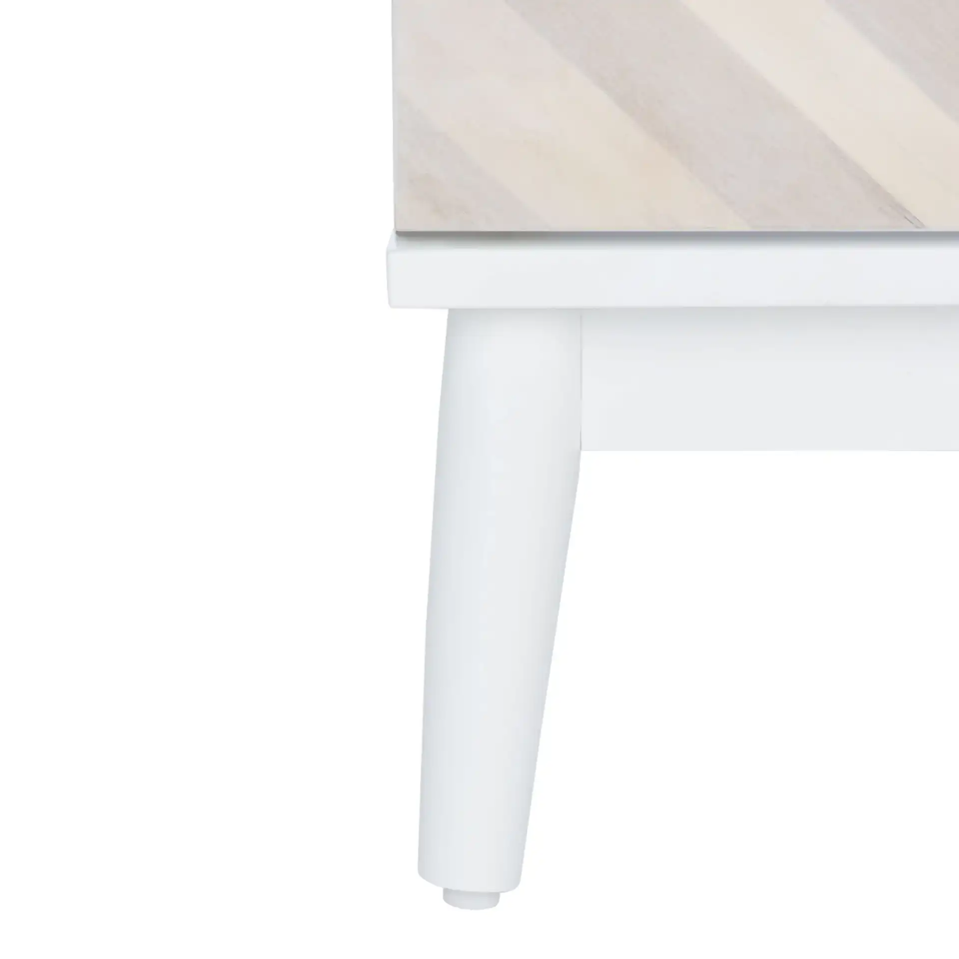 Tay Two-Drawer Patterned Nightstand in White Washed, detail view