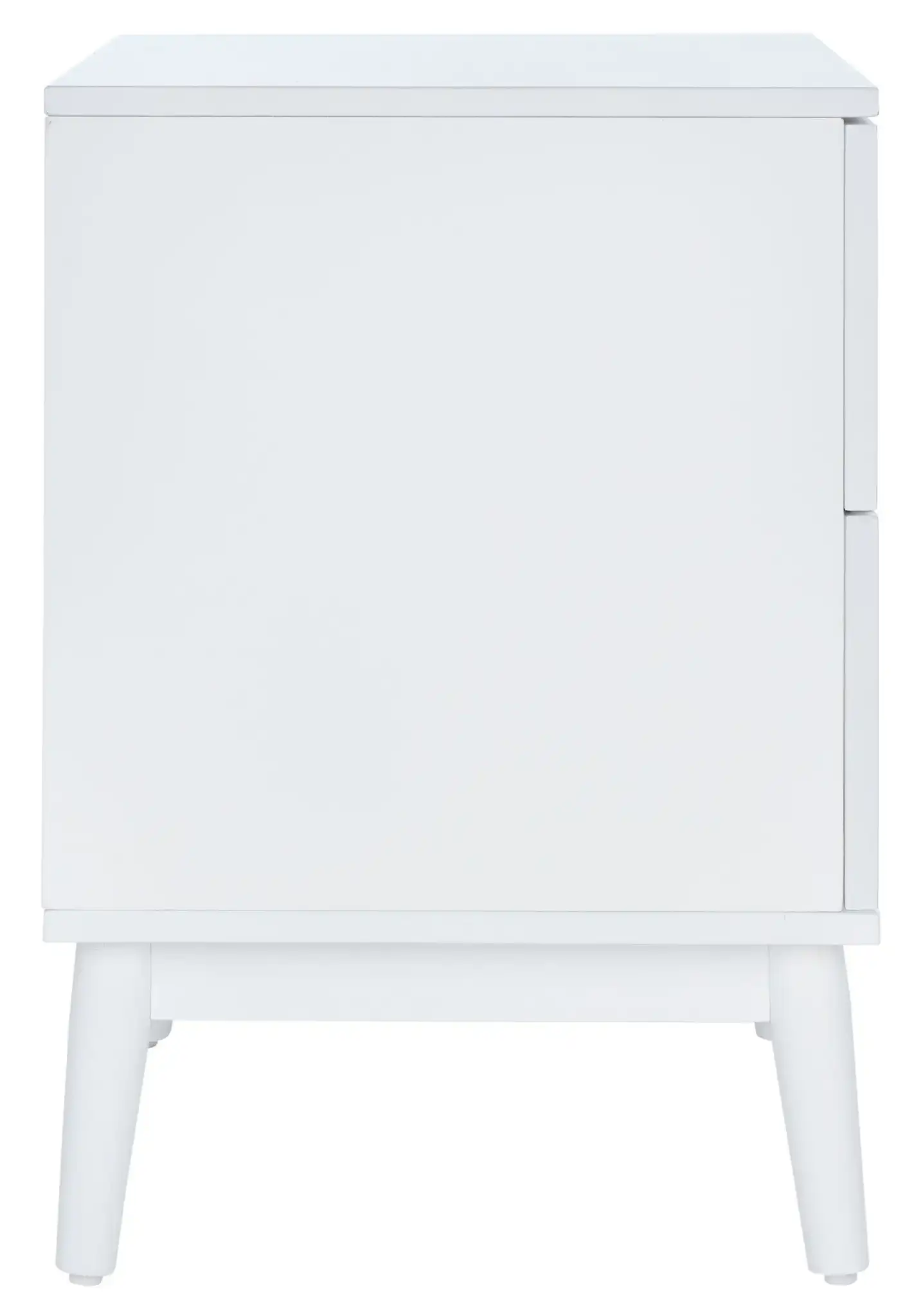 Tay Two-Drawer Patterned Nightstand in White Washed, detail view