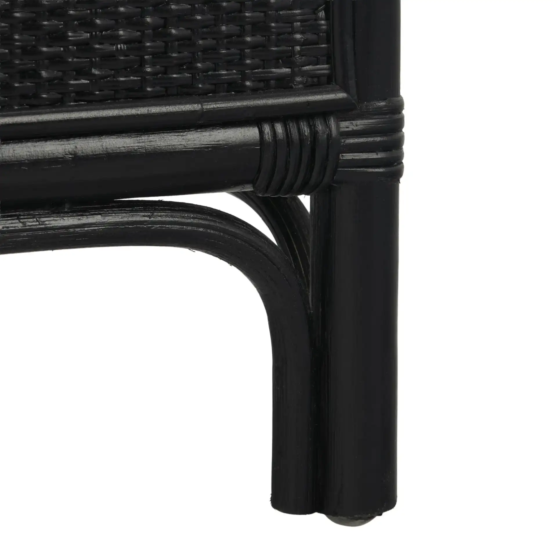 Imari One-Drawer One-Shelf Nightstand in Black, detail view