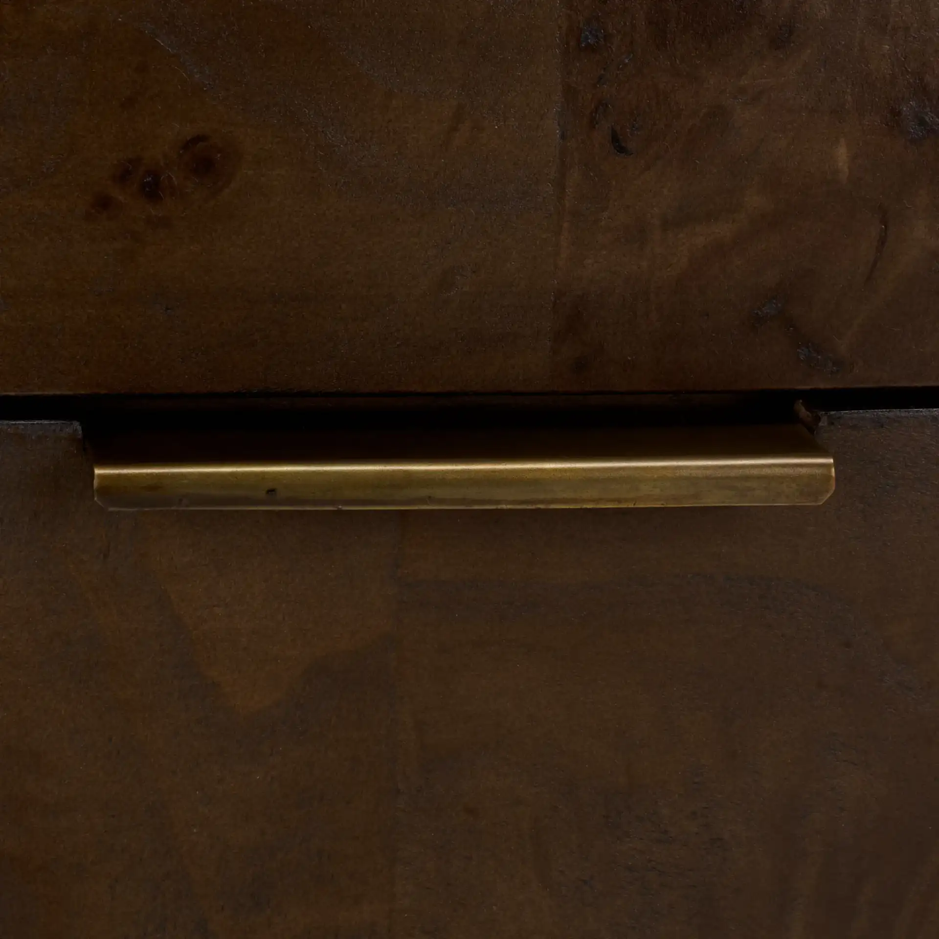 Lavana Two-Drawer Nightstand in Dark Oak in a styled room