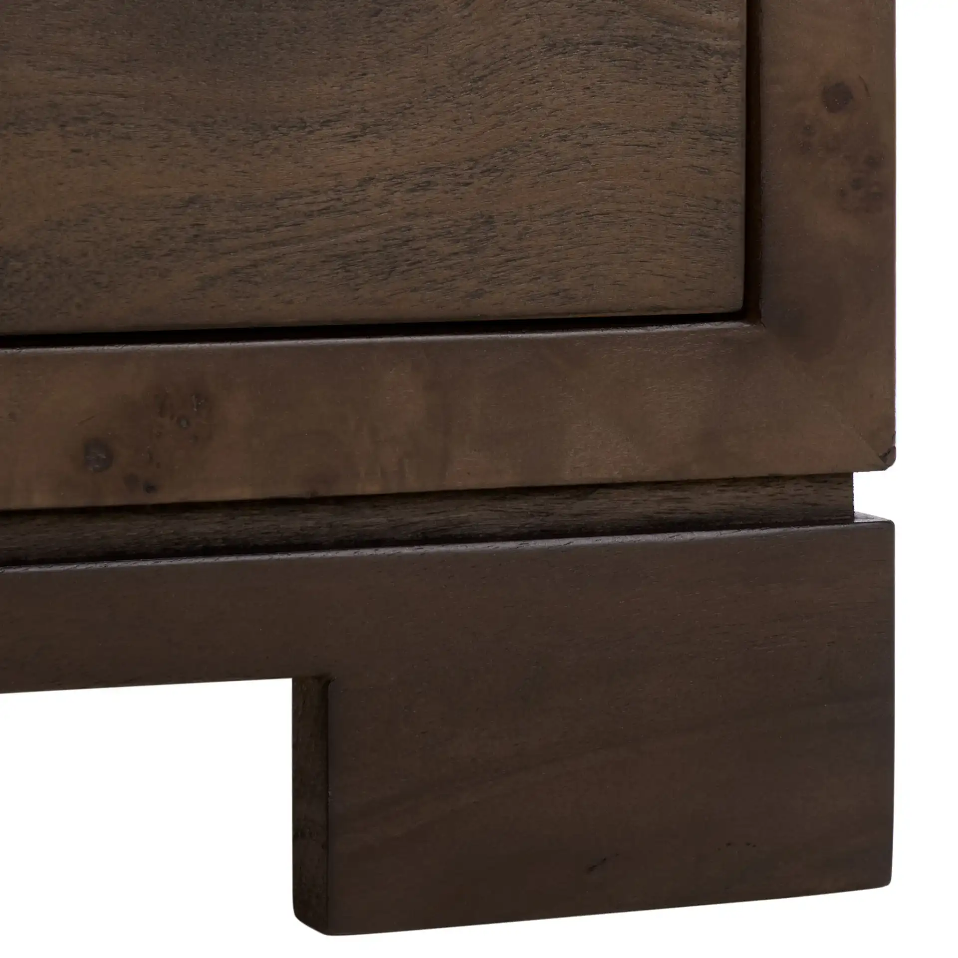 Lavana Two-Drawer Nightstand in Dark Oak, detail view